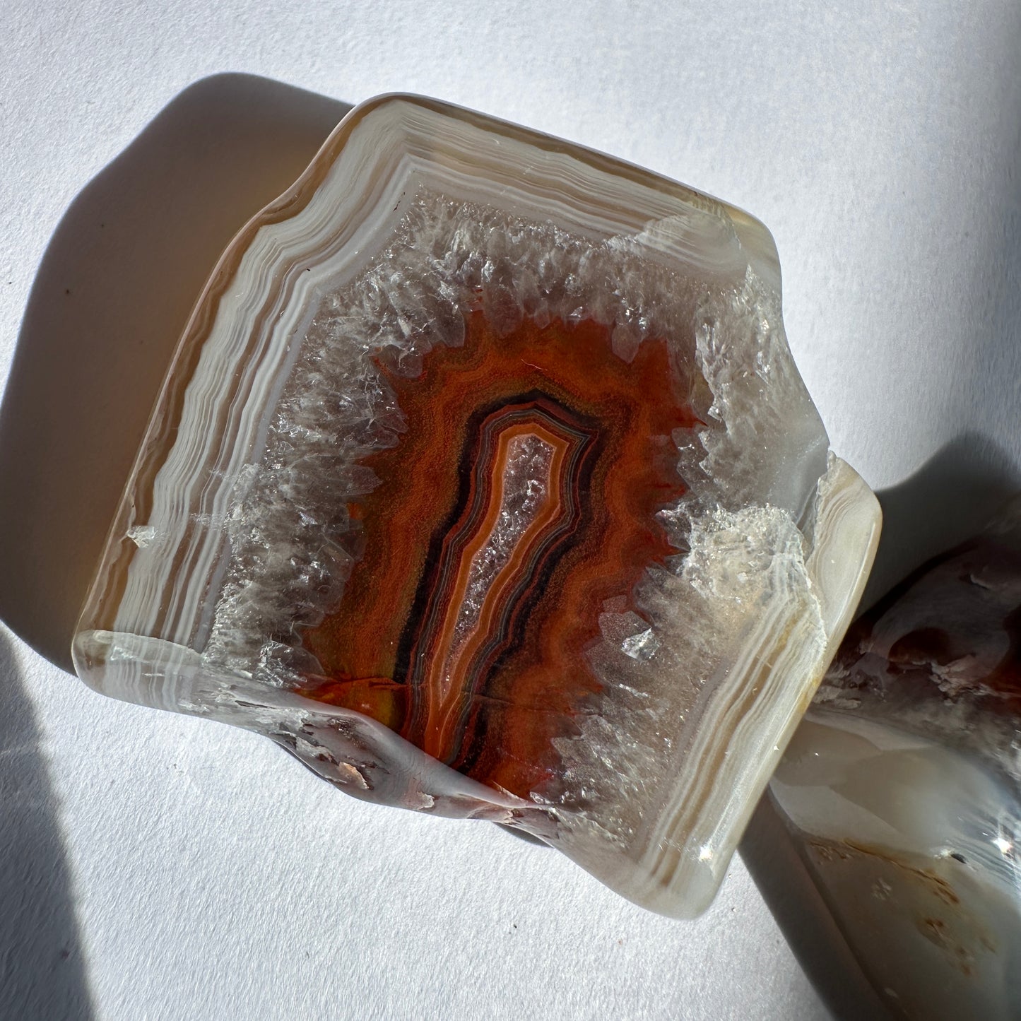 Malawi Banded Agate Orange and Red Polished Pair of Slabs 36g
