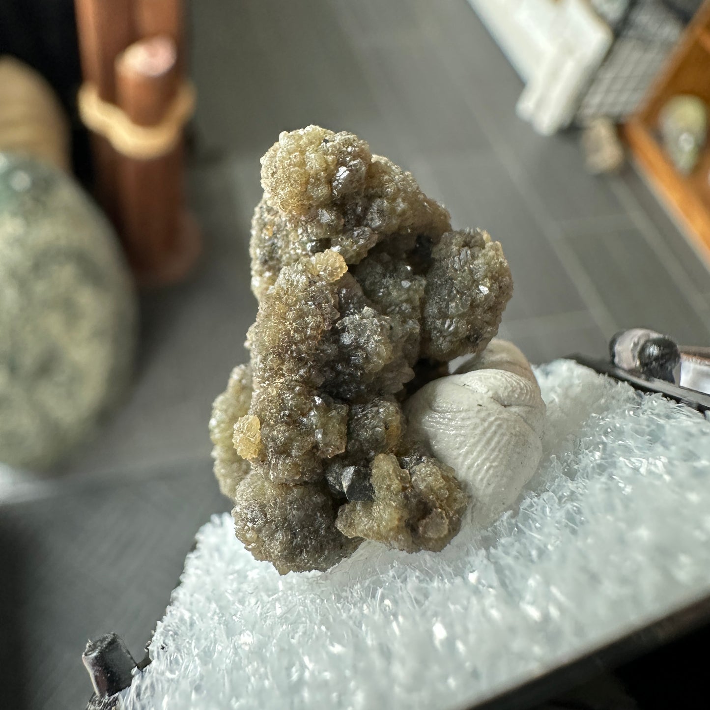 Old Stock Byssolite Included Green Quartz Perky Box Specimen from Pennsylvania