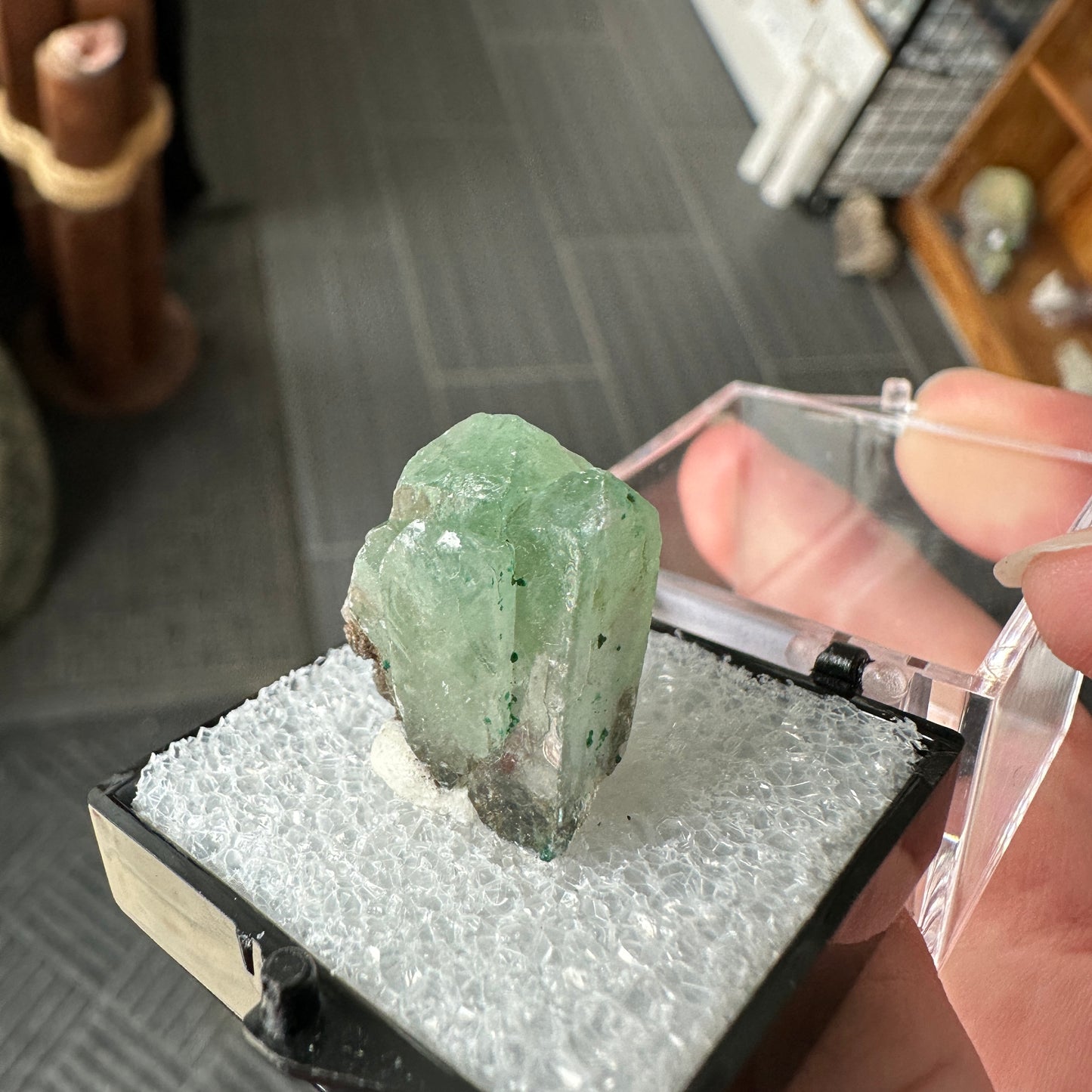 Malachite Included Baryte Perky Box Specimen from DR Congo