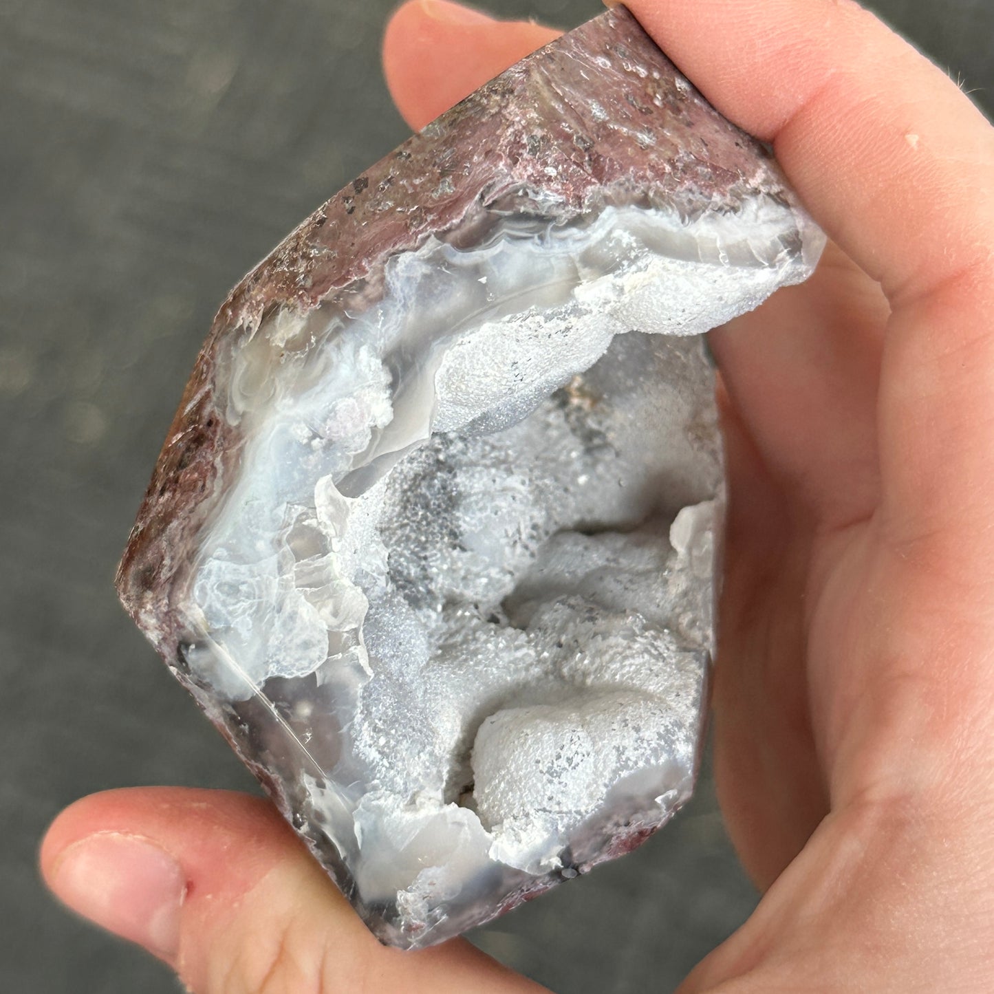 UV Reactive Chalcedony Geode Freeform from Mexico