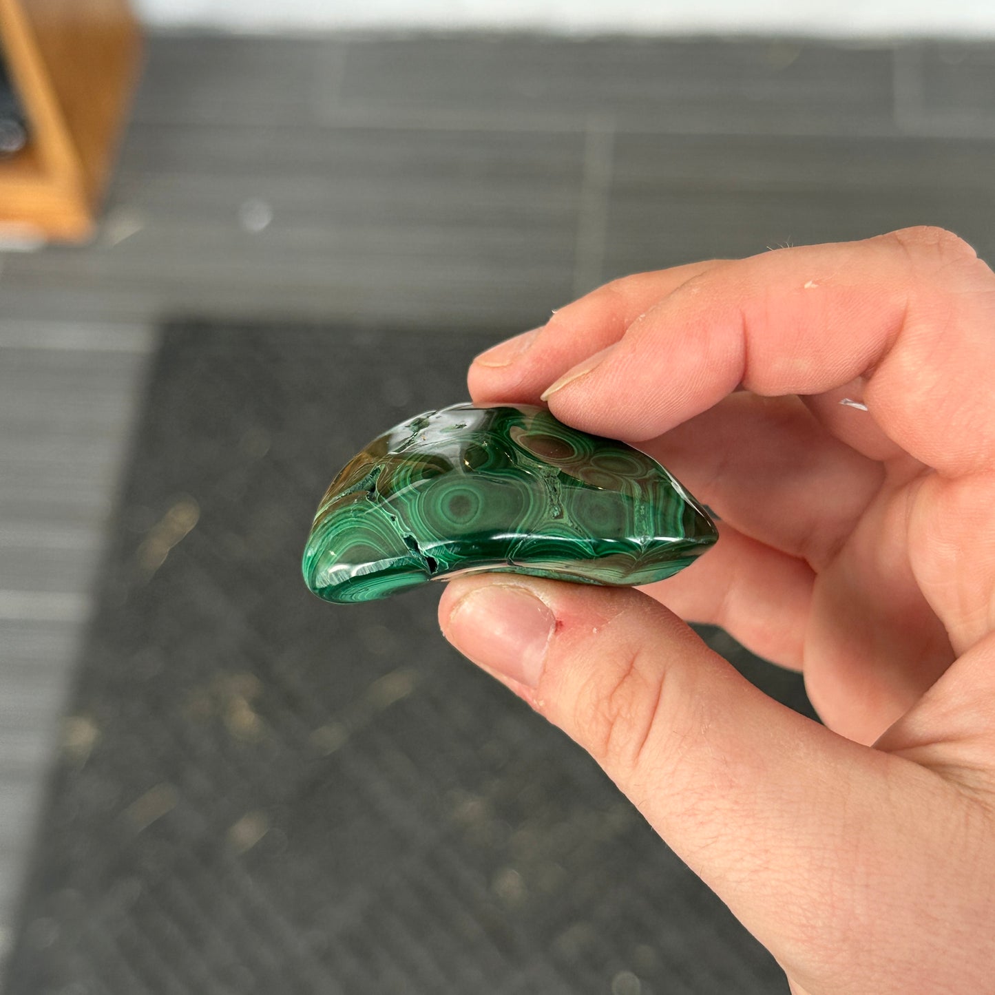 87g Polished Malachite Freeform from DR Congo