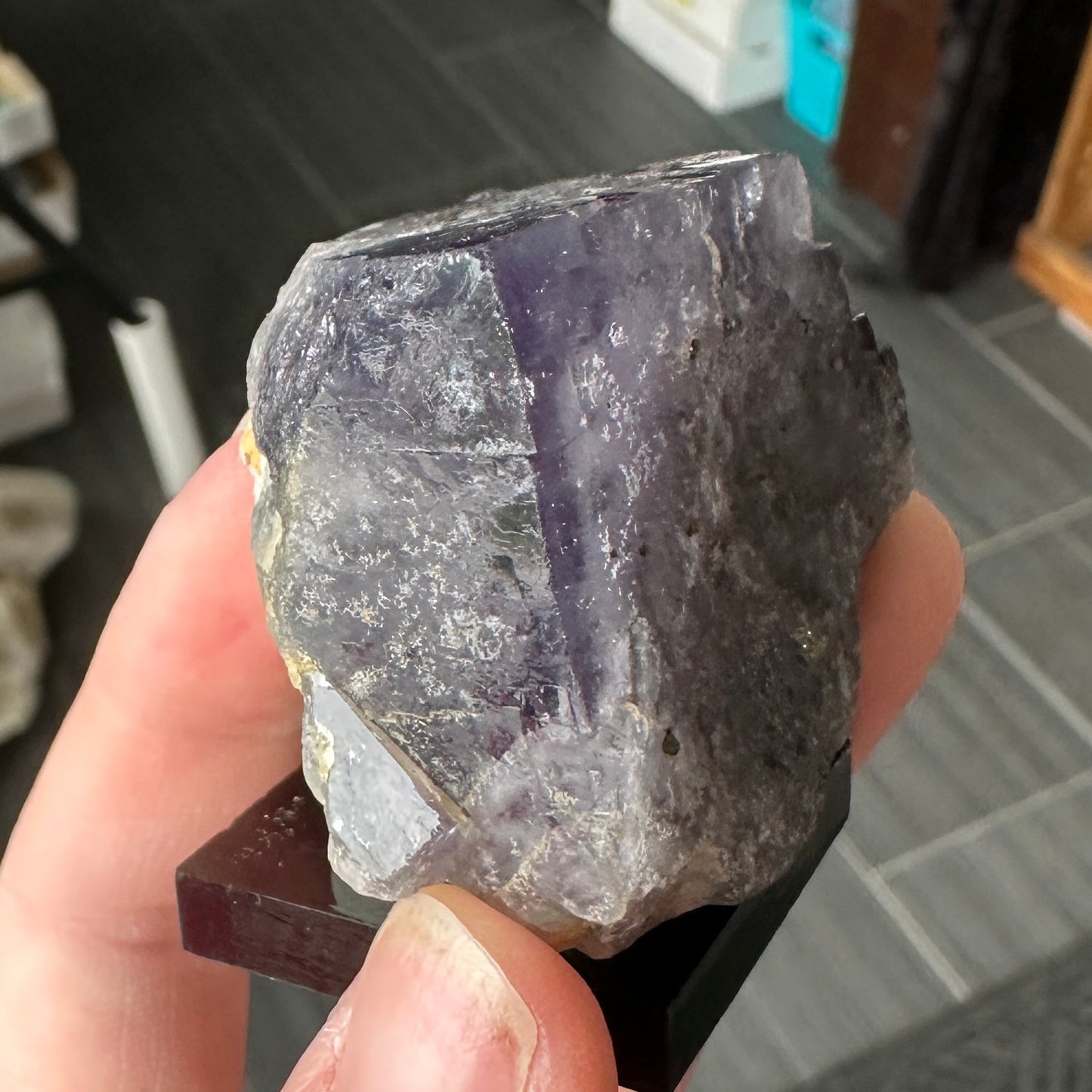 Miniature Purple Fluorite with Pyrite from Nigeria