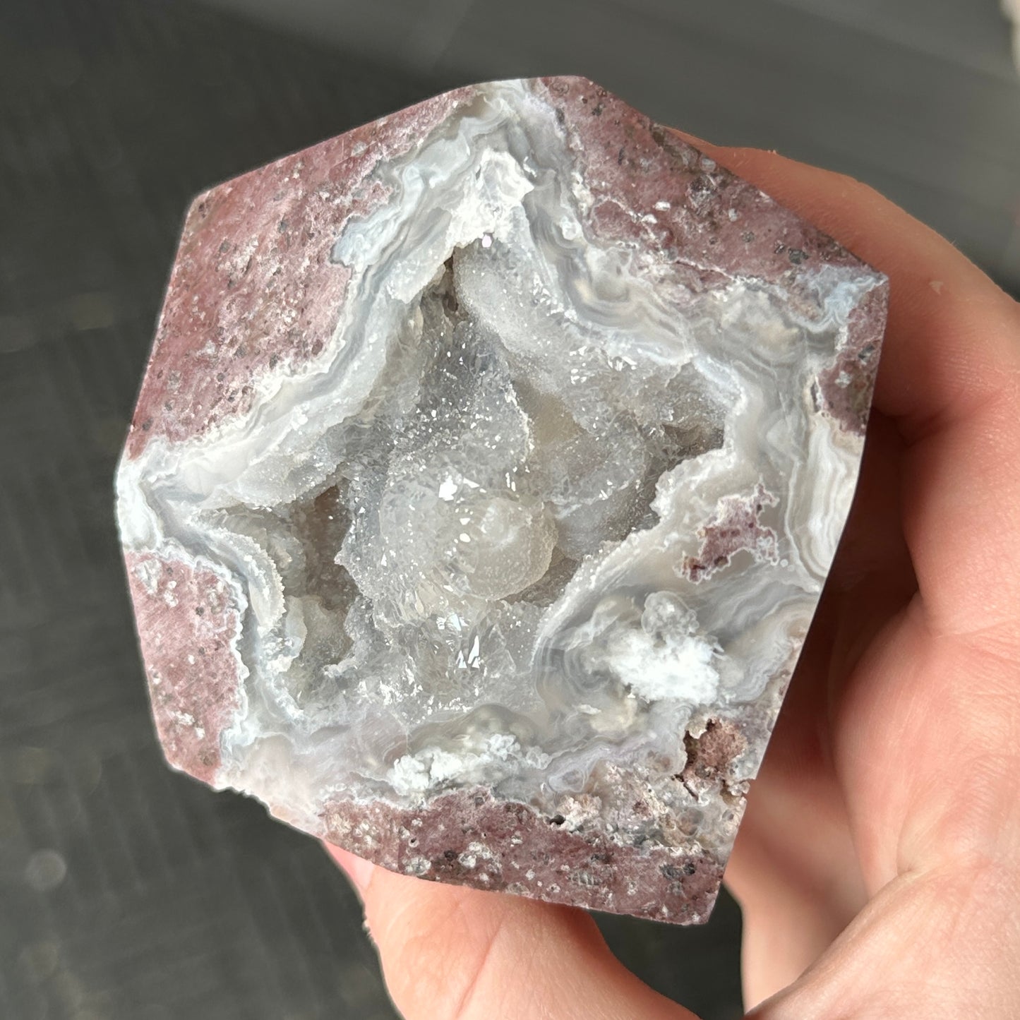 UV Reactive Chalcedony Geode Freeform from Mexico