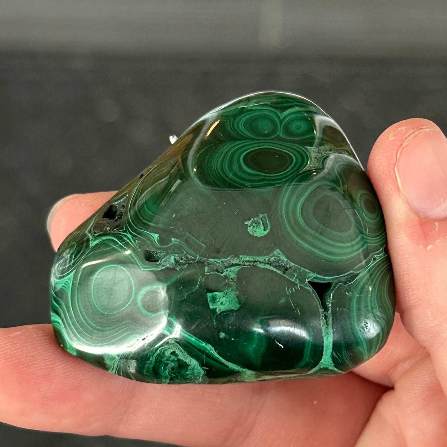 87g Polished Malachite Freeform from DR Congo