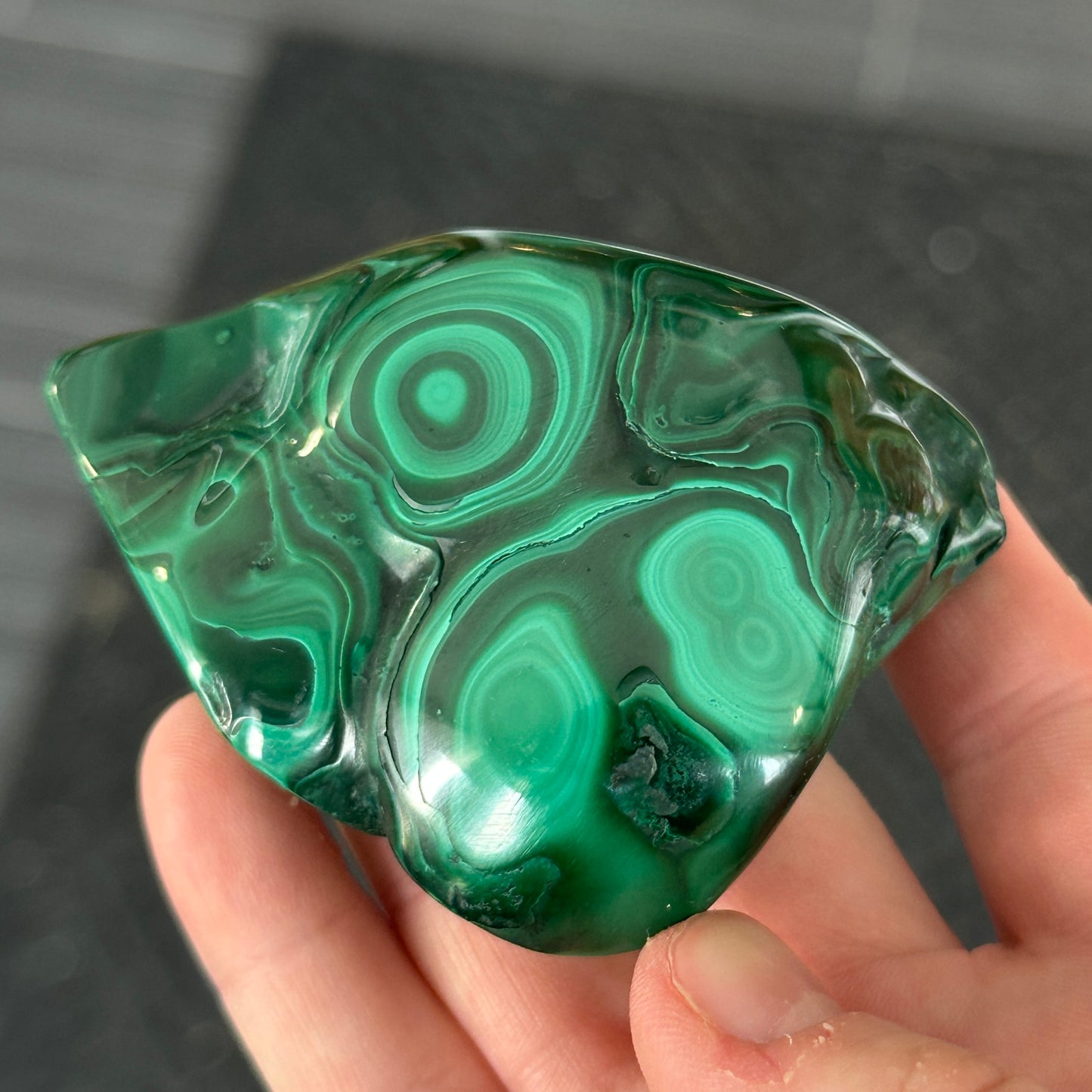 160g Polished Malachite Freeform from DR Congo