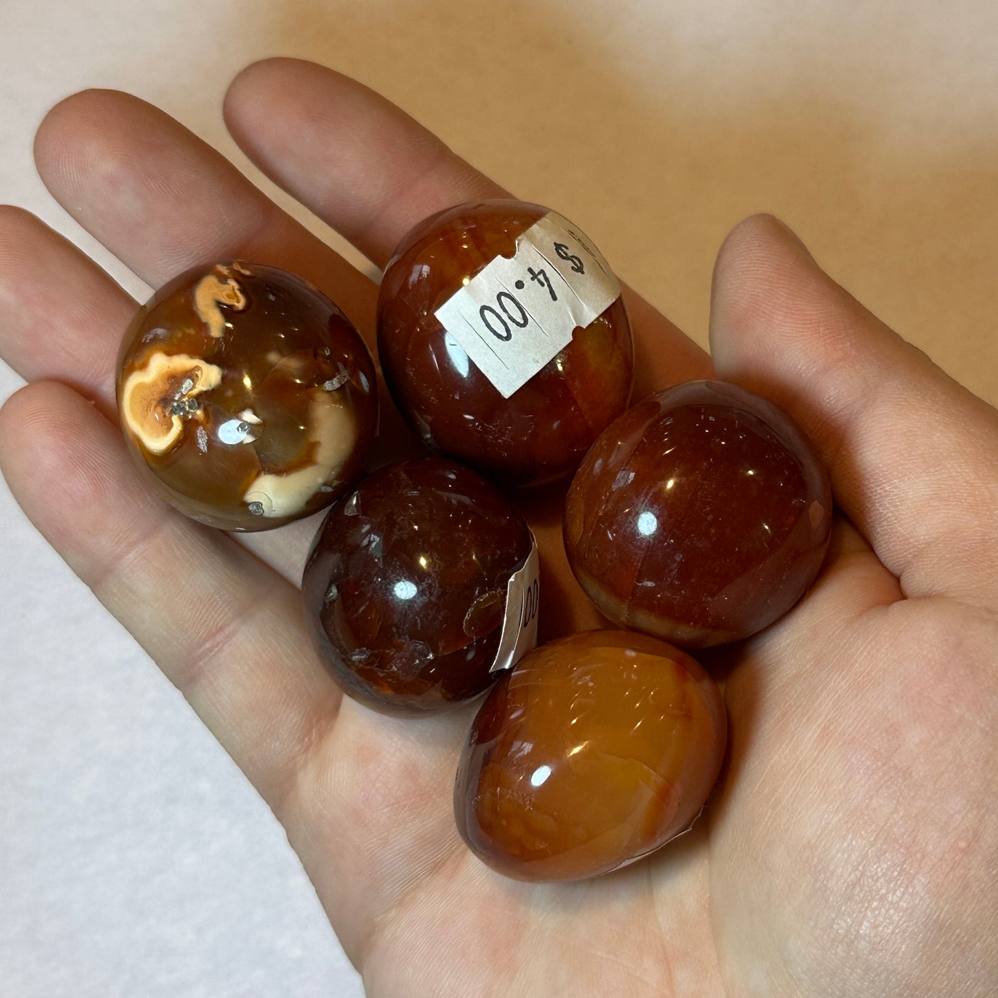 Medium Tumbled Orange Carnelian from Malawi