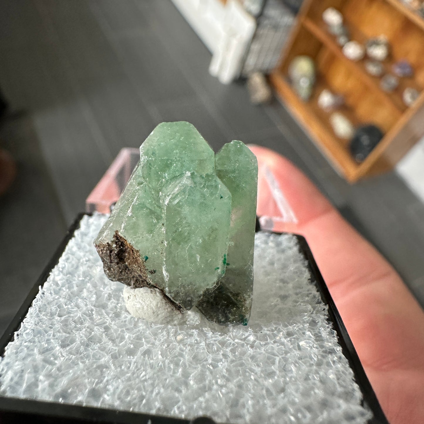 Malachite Included Baryte Perky Box Specimen from DR Congo