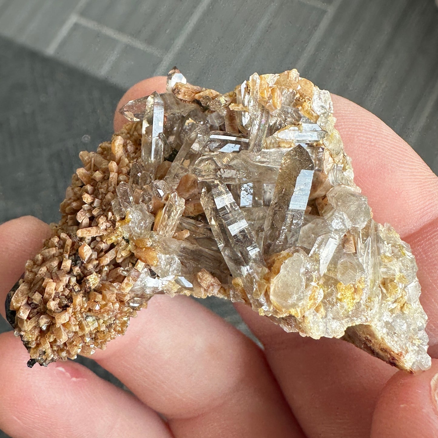 Miniature Sized Zircon on Smoky Quartz with Aegirine from Mount Malosa, Malawi