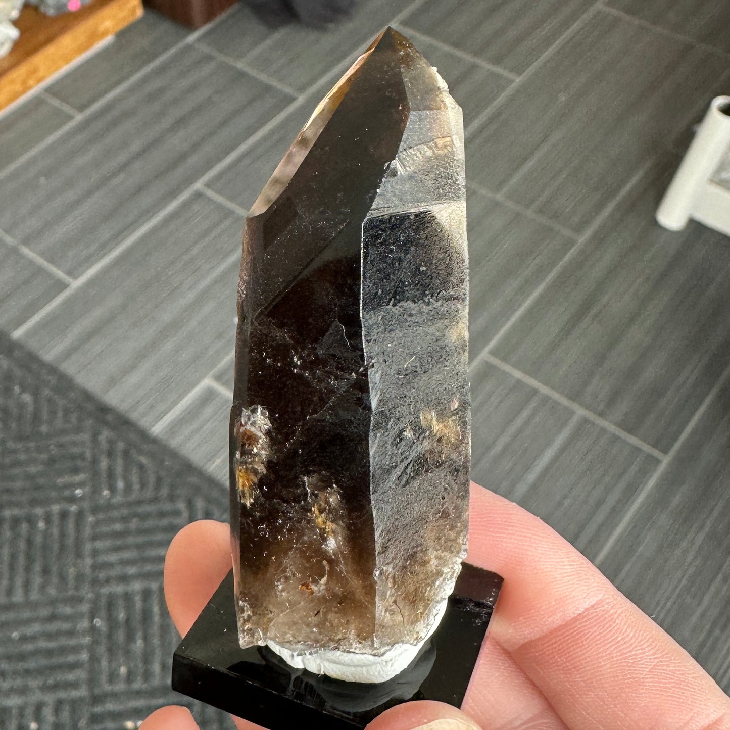 Miniature Sized Smoky Phantom Quartz with Microcline Feldspar from Mount Malosa, Malawi