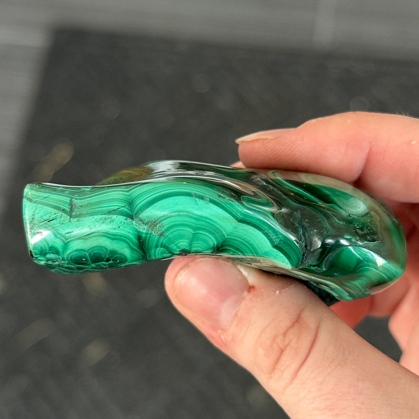 160g Polished Malachite Freeform from DR Congo