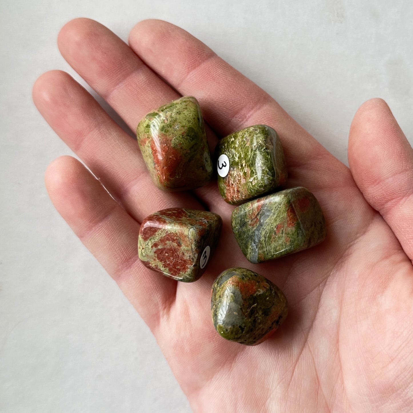 Medium Tumbled Unakite from Brazil