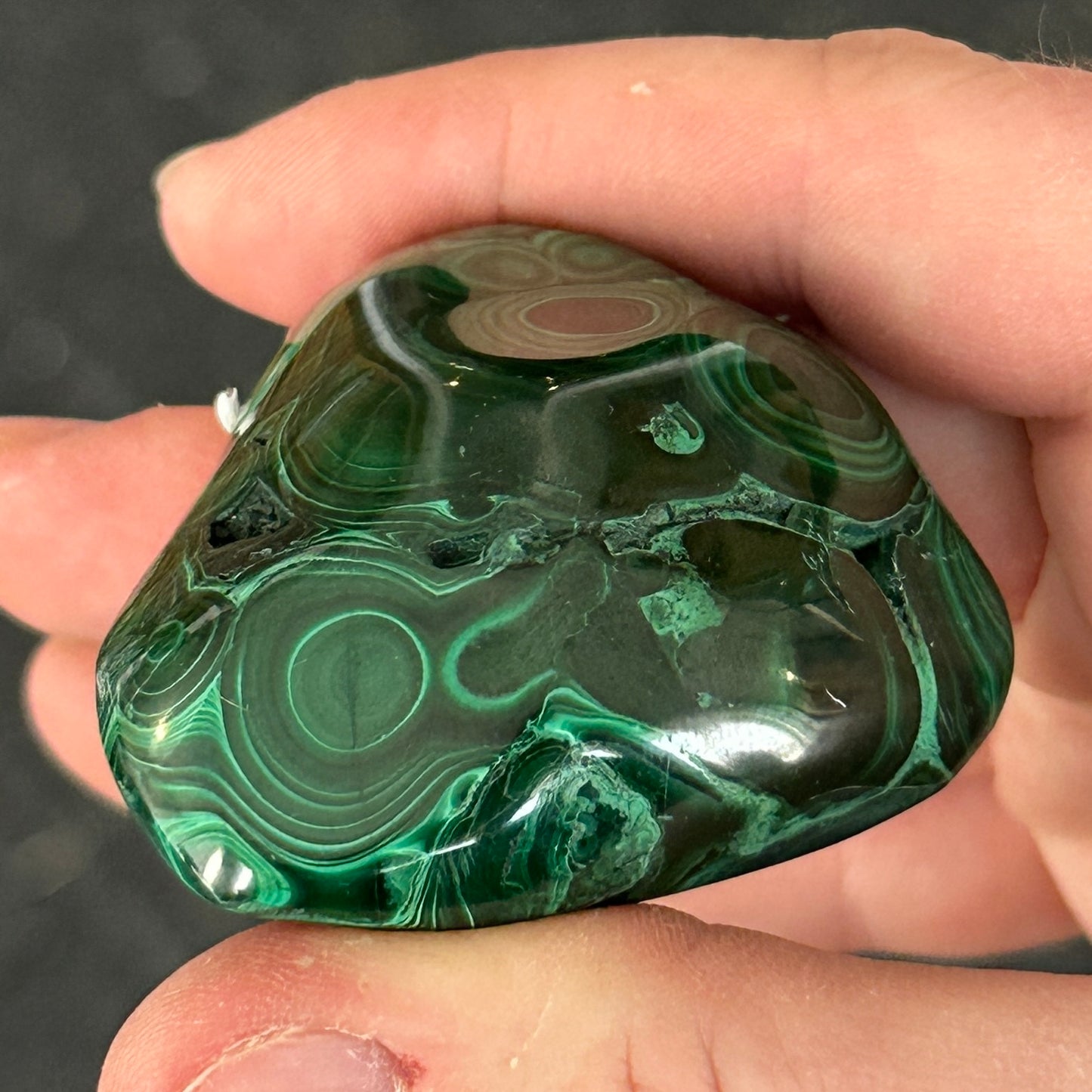 87g Polished Malachite Freeform from DR Congo