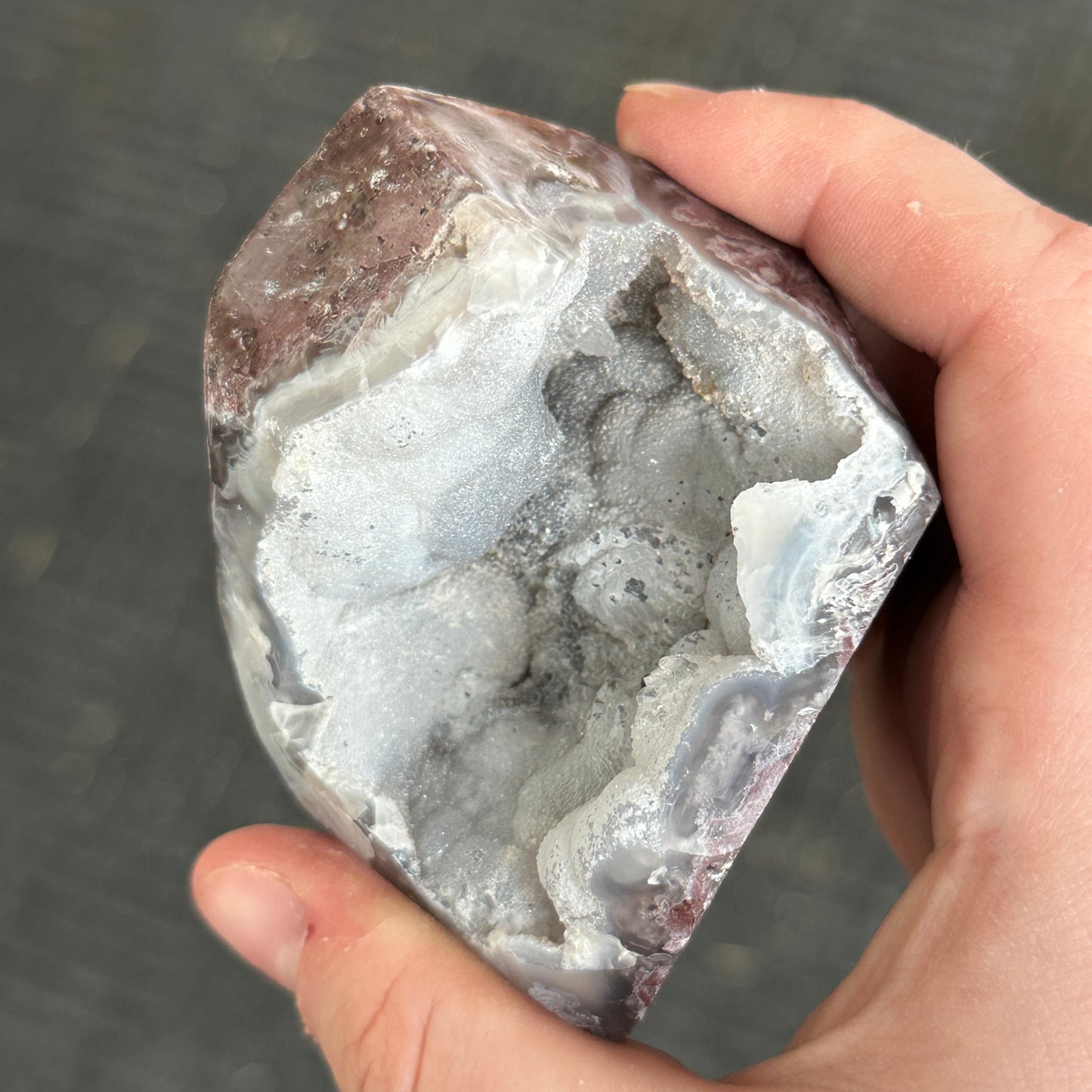 UV Reactive Chalcedony Geode Freeform from Mexico