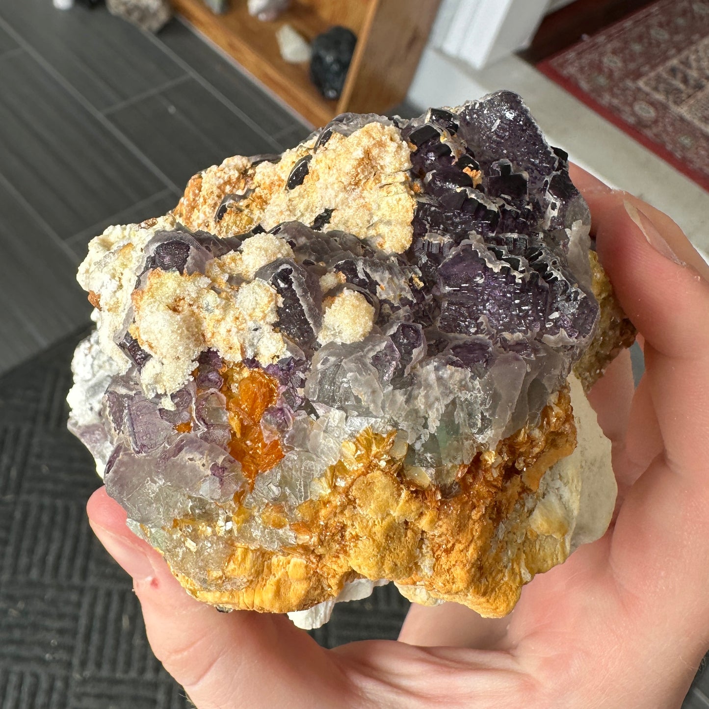 Fluorite and UV Reactive Hyalite Opal from Erongo, Namibia
