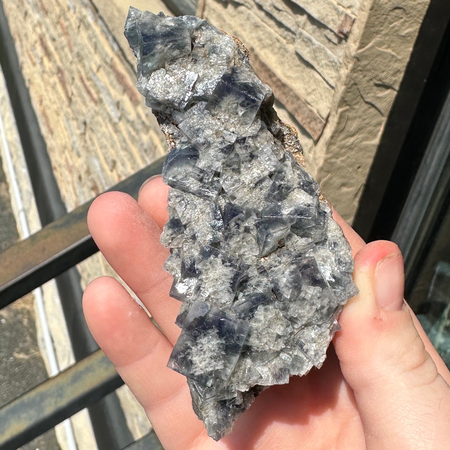Cabinet Size Green-Blue Daylight UV Reactive Fluorite with Quartz from the  Hidden Forest Pocket, Diana Maria Mine, UK