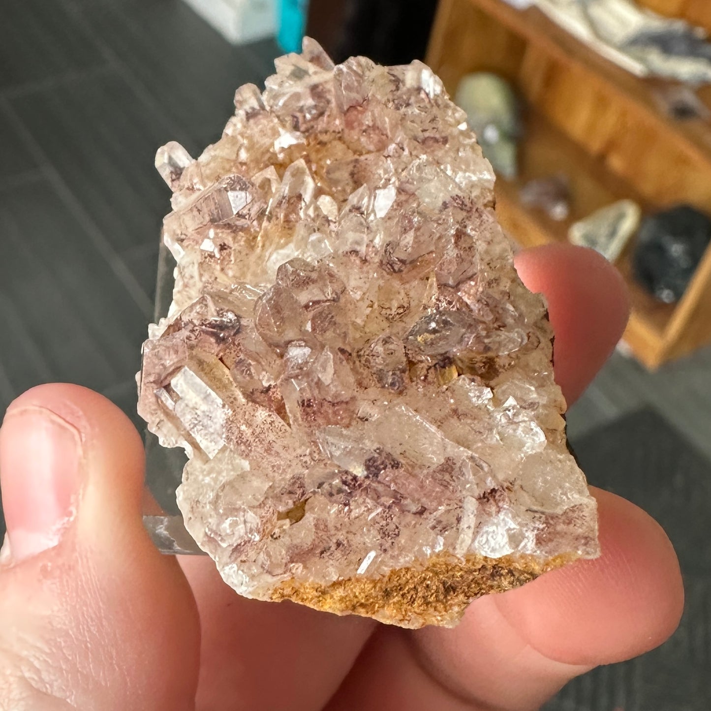 Miniature Sized Hematite Included Quartz from Orange River, South Africa