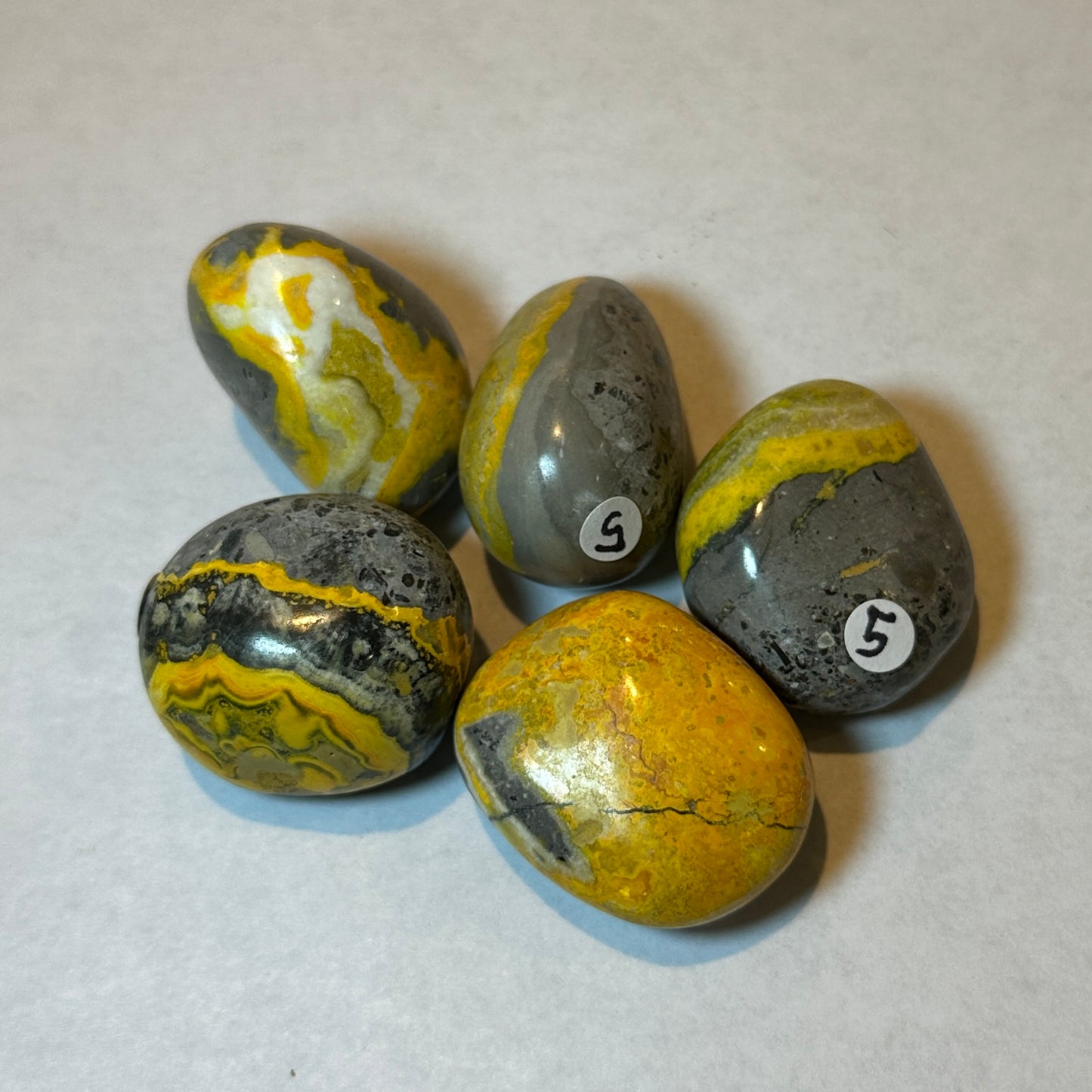 Medium Tumbled Yellow Bumblebee Jasper