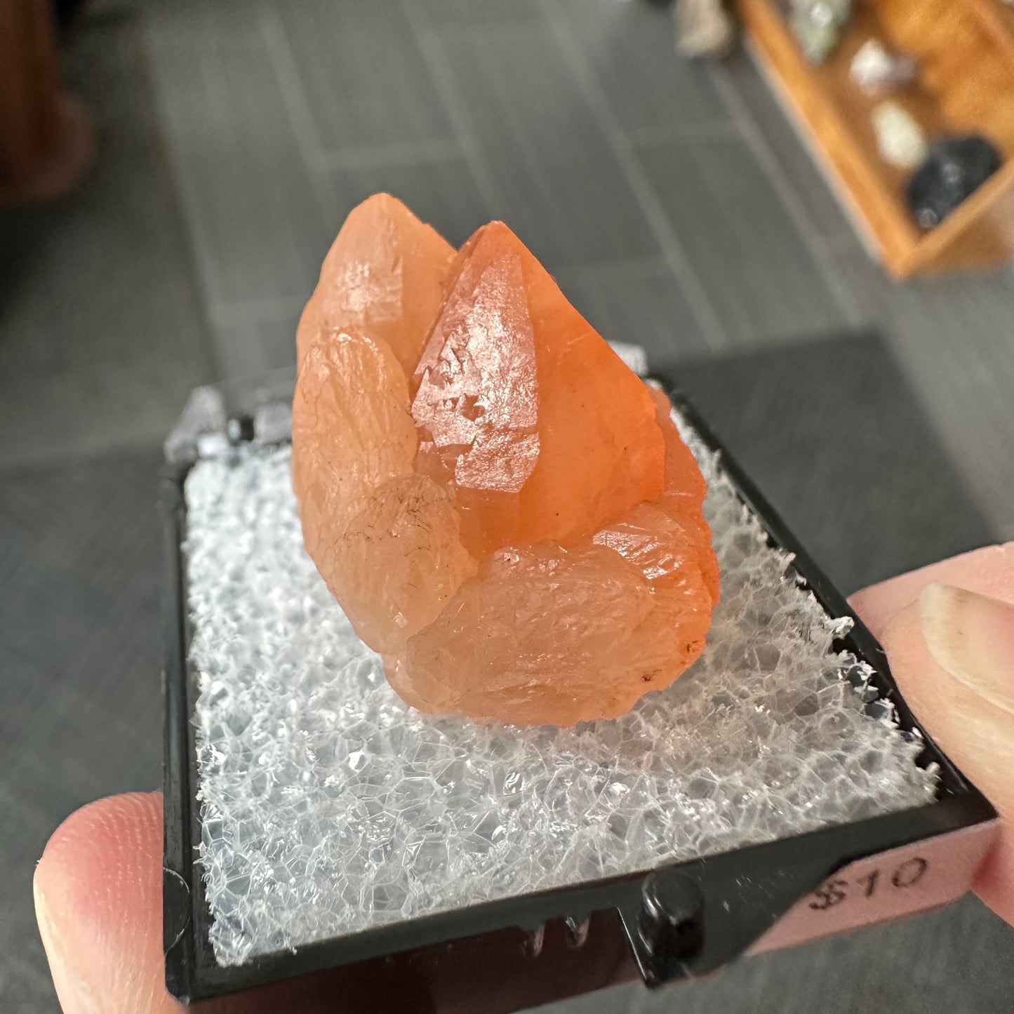 Hematite Included Tangerose Quartz Perky Box Specimen from Zimbabwe
