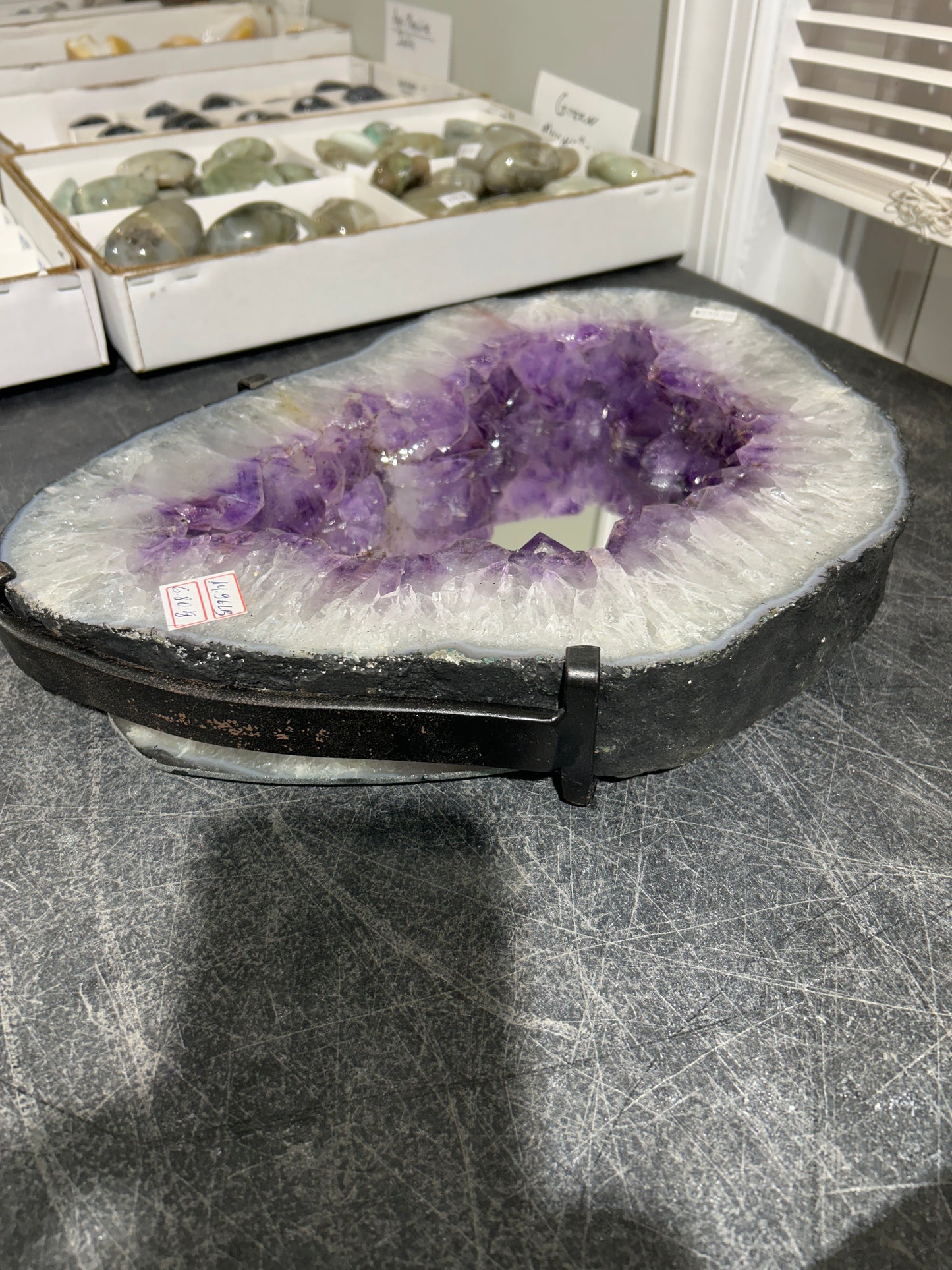 Amethyst Mirror with metal mounting