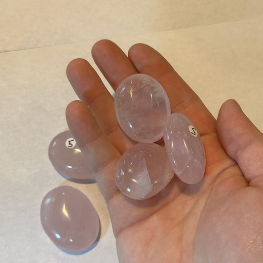 Small Pink Rose Quartz Palm Stones