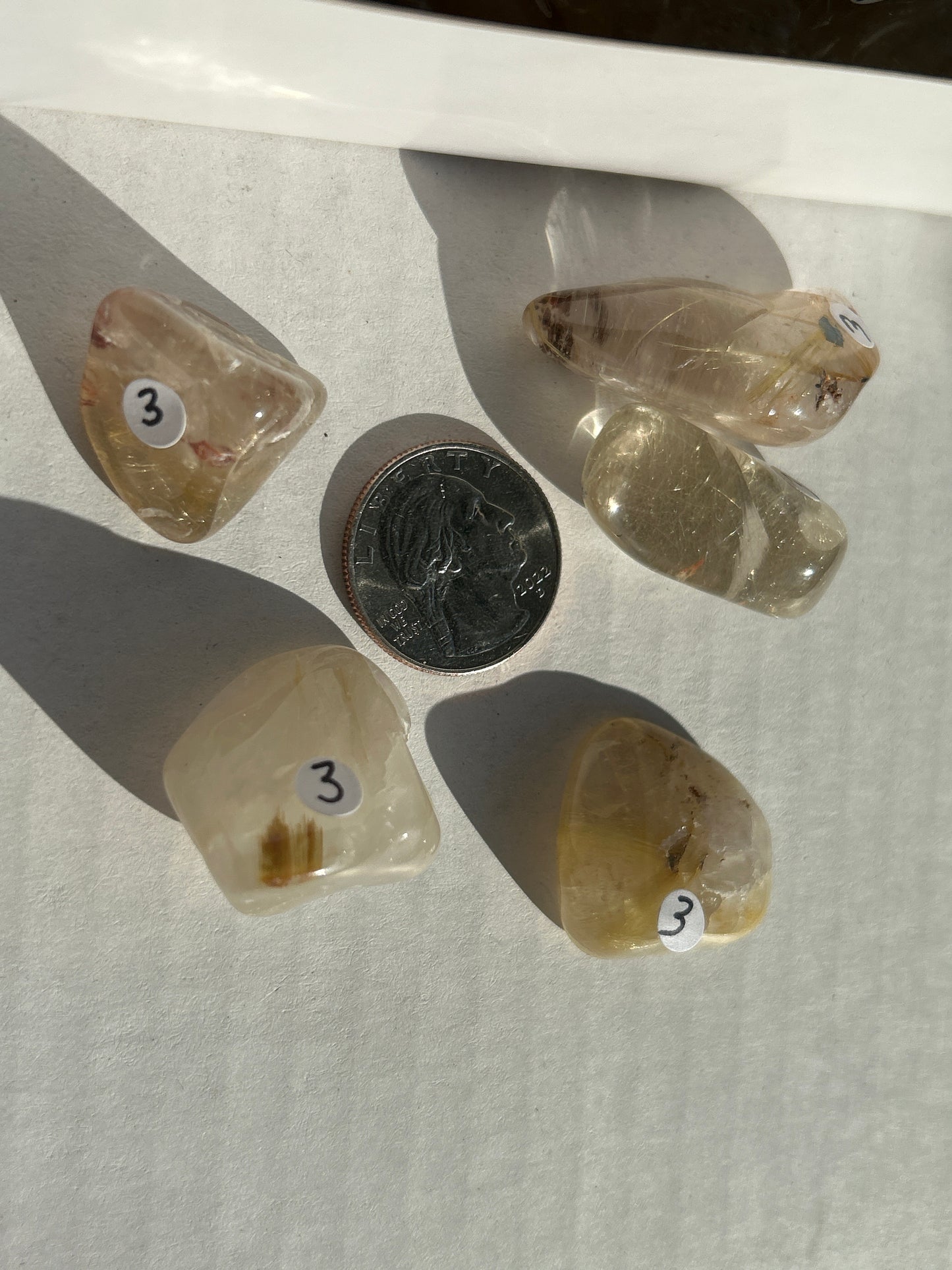 Small Rutilated Quartz Tumbled Stone from Brazil