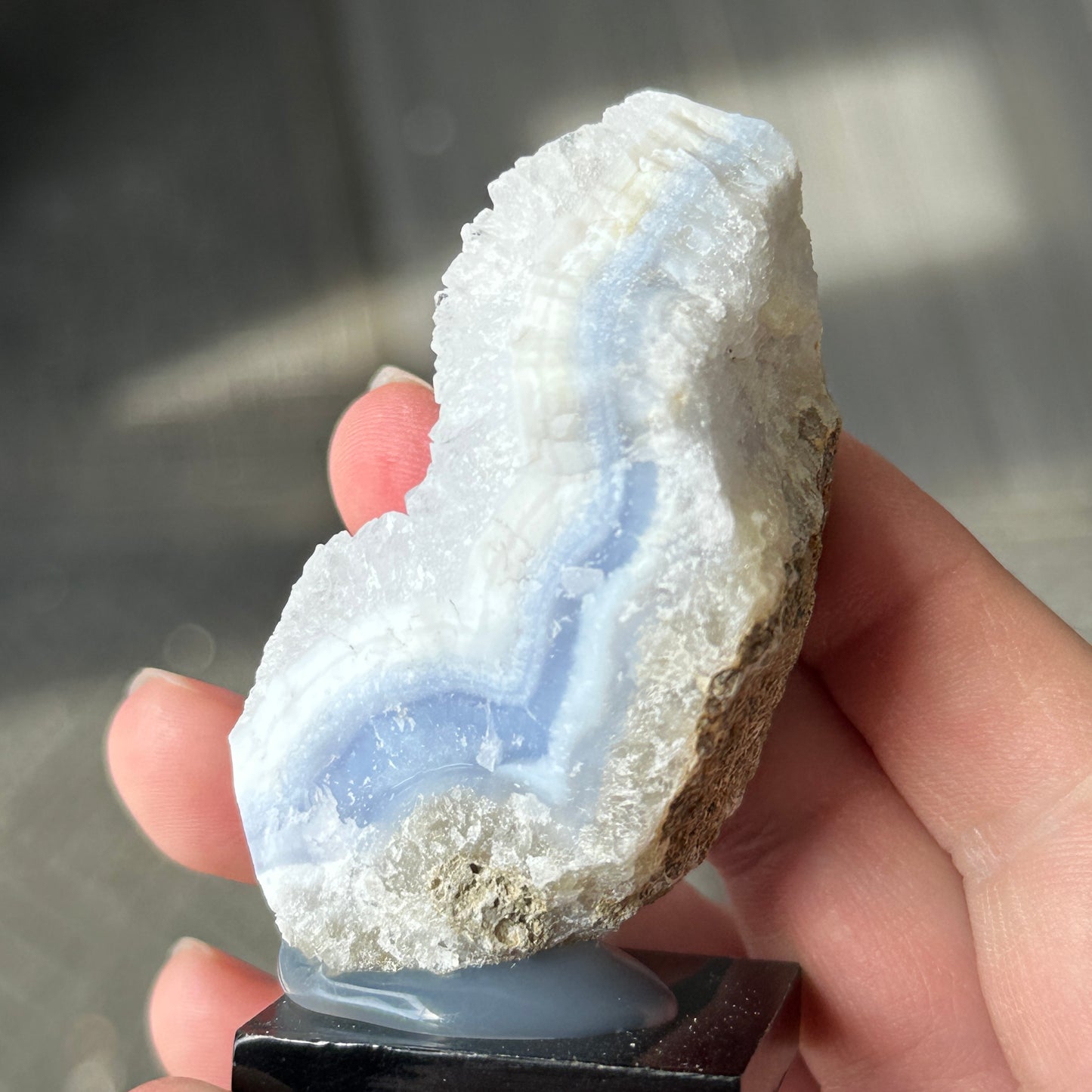 Gorgeous High Grade Blue Lace Agate Miniature Specimen from Malawi