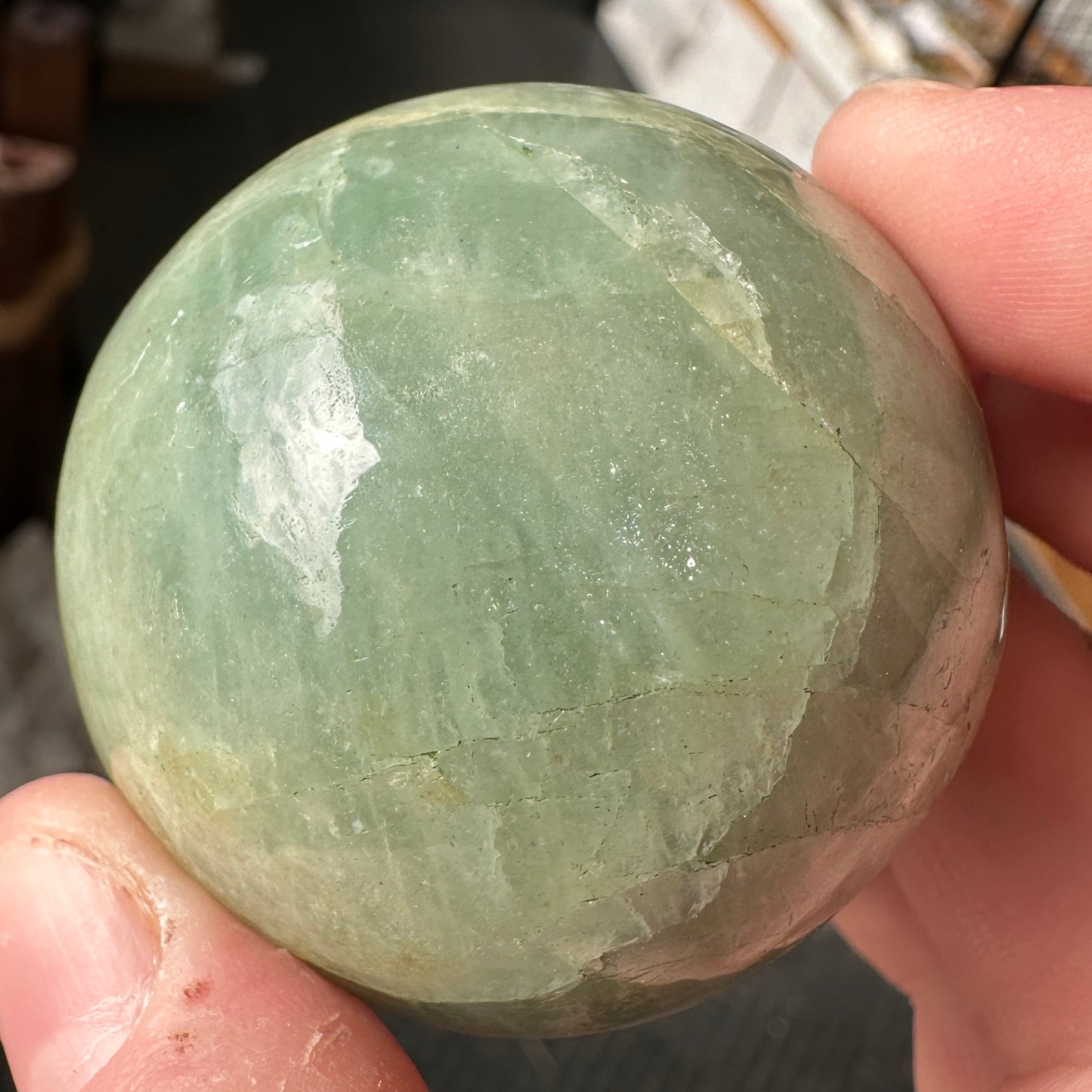 4.75cm Green-Blue Aquamarine Sphere from Brazil