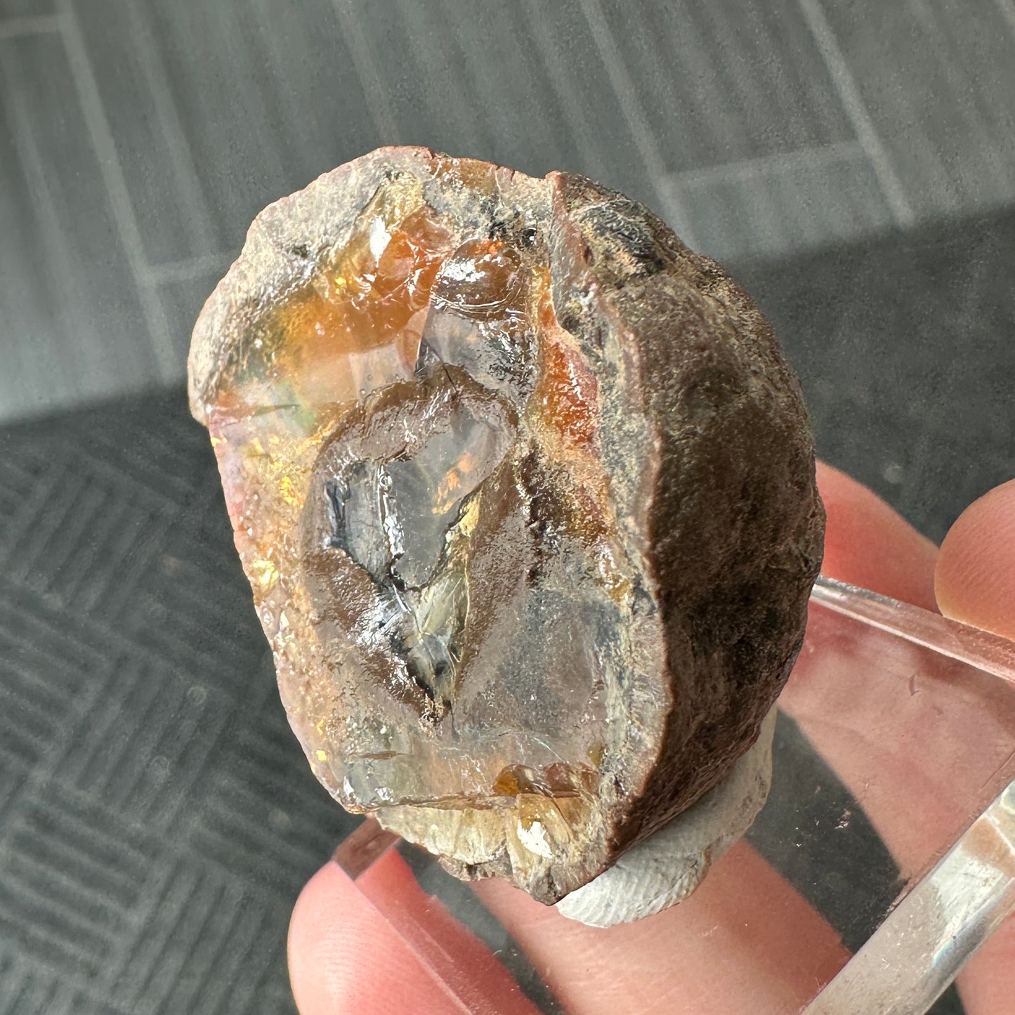 Chocolate Fire Opal Miniature from Ethiopia