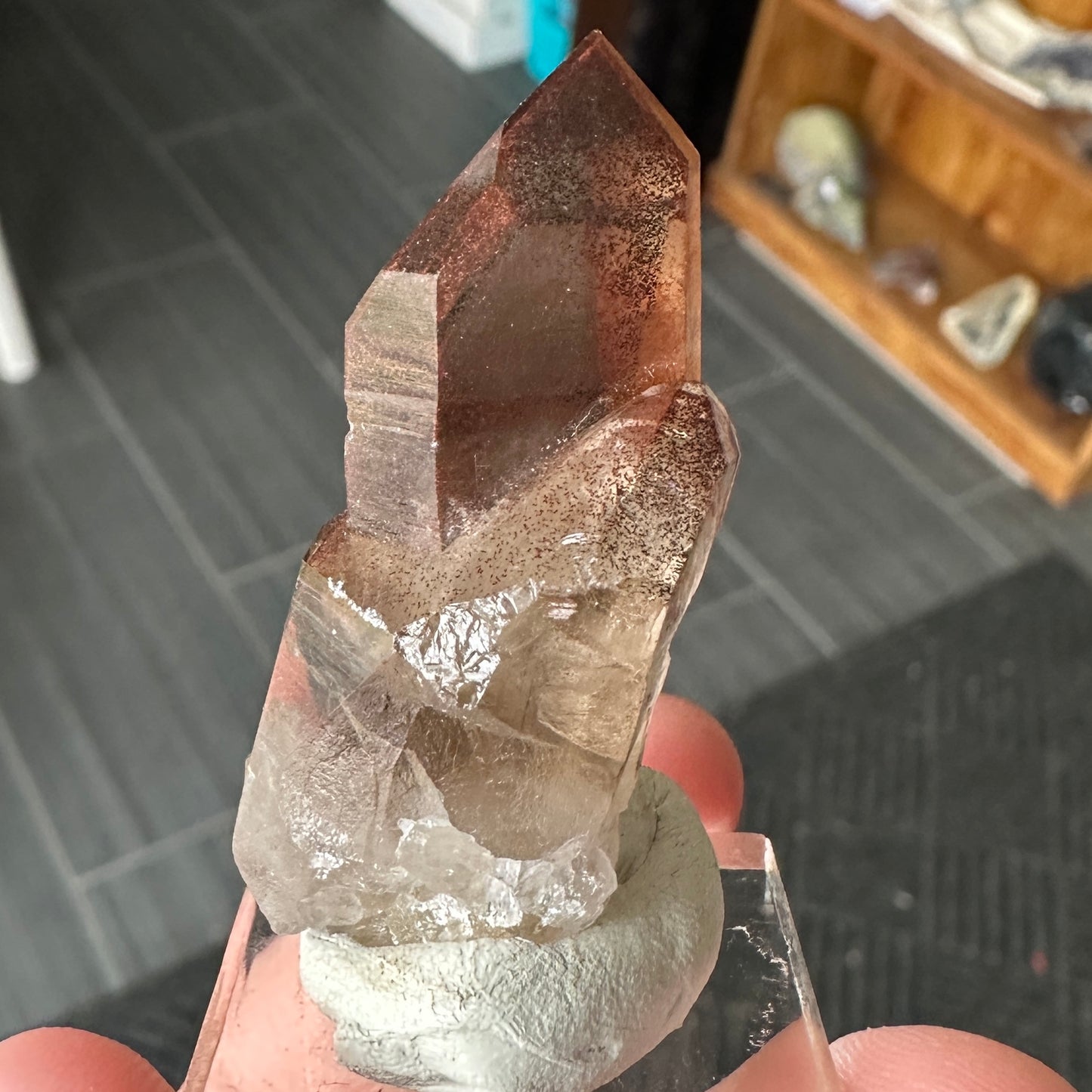 Miniature Sized Hematite Included Quartz from Orange River, South Africa