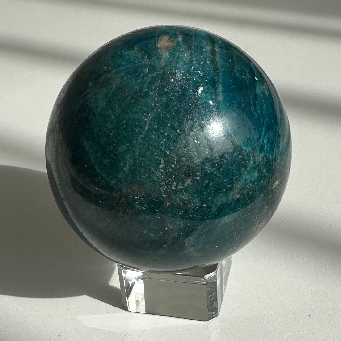 Stunning 5.50cm Cats Eye Electric Blue Apatite Sphere from Brazil
