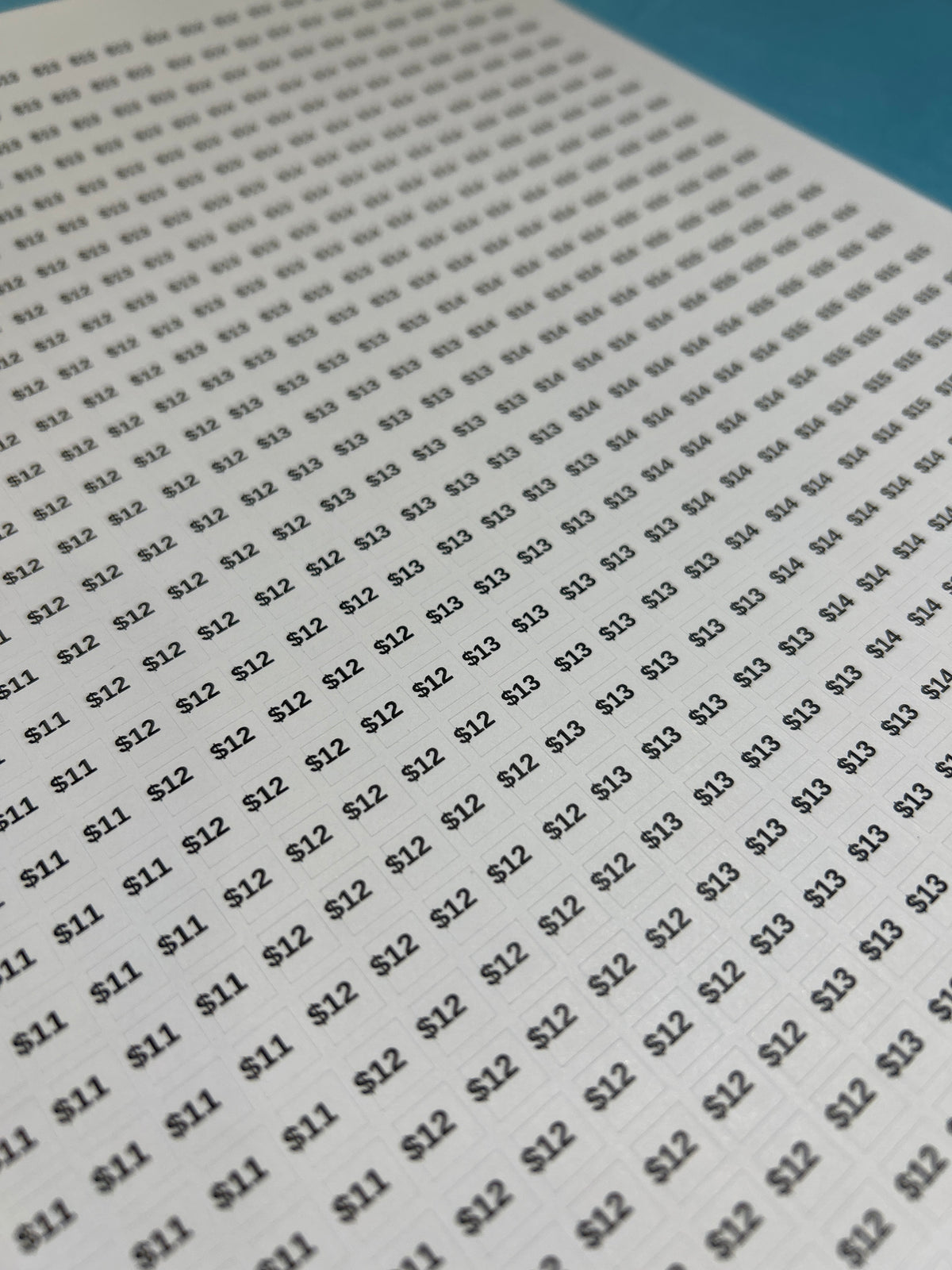 Price Sticker Sheet / $11-15