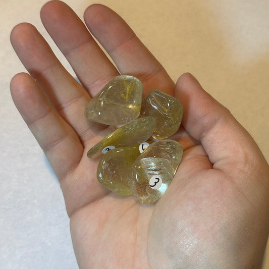 Small Tumbled Rutilated Quartz from Brazil
