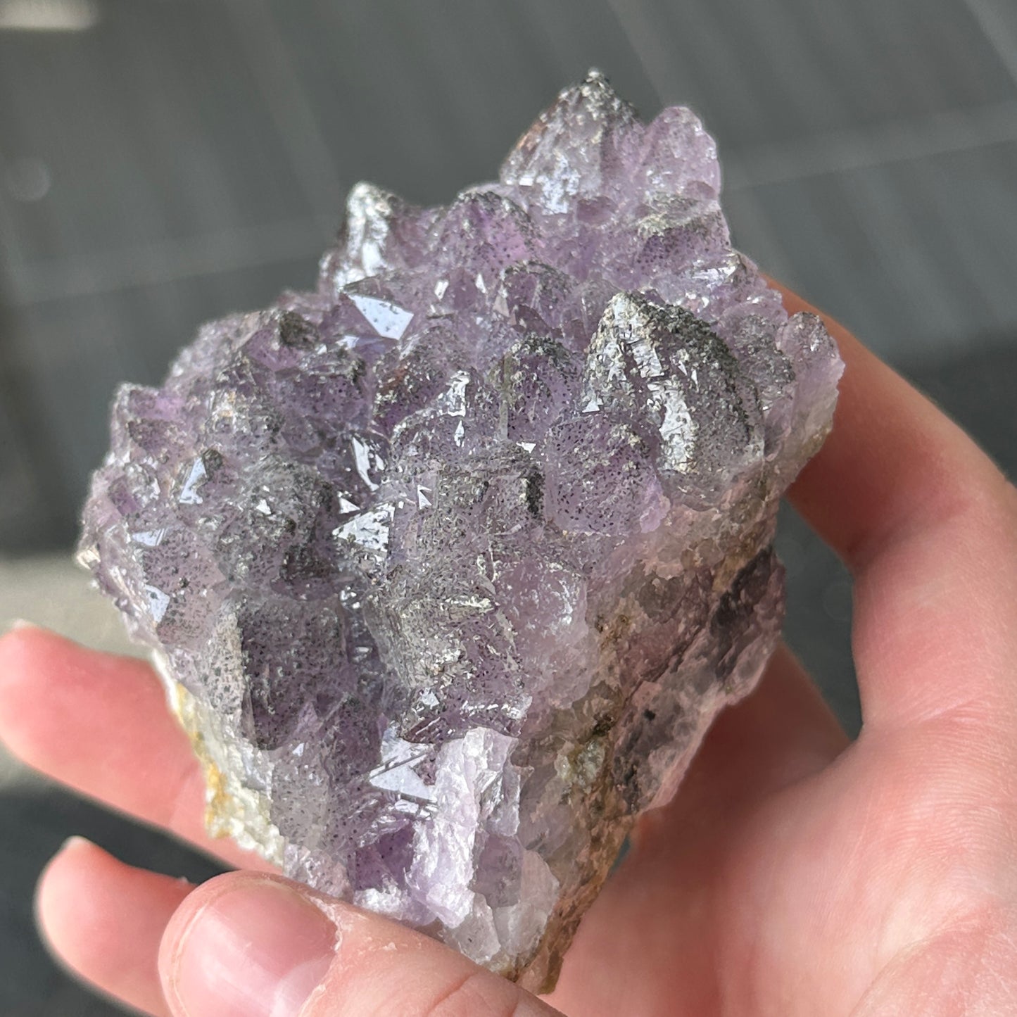 NEW FIND Amethyst on Fluorite with Pyrite from Nigeria