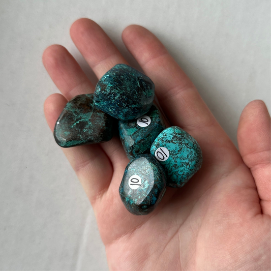 Medium Tumbled Teal Blue Chrysocolla from DR Congo