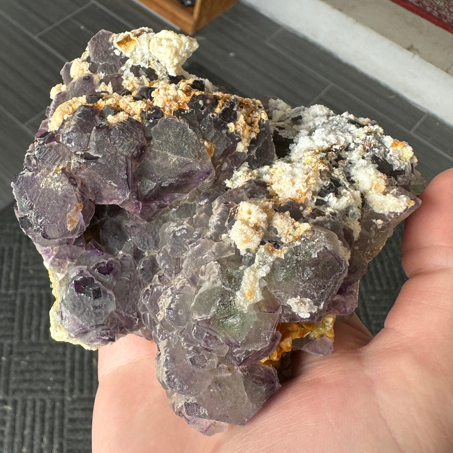 Fluorite and UV Reactive Hyalite Opal from Erongo, Namibia
