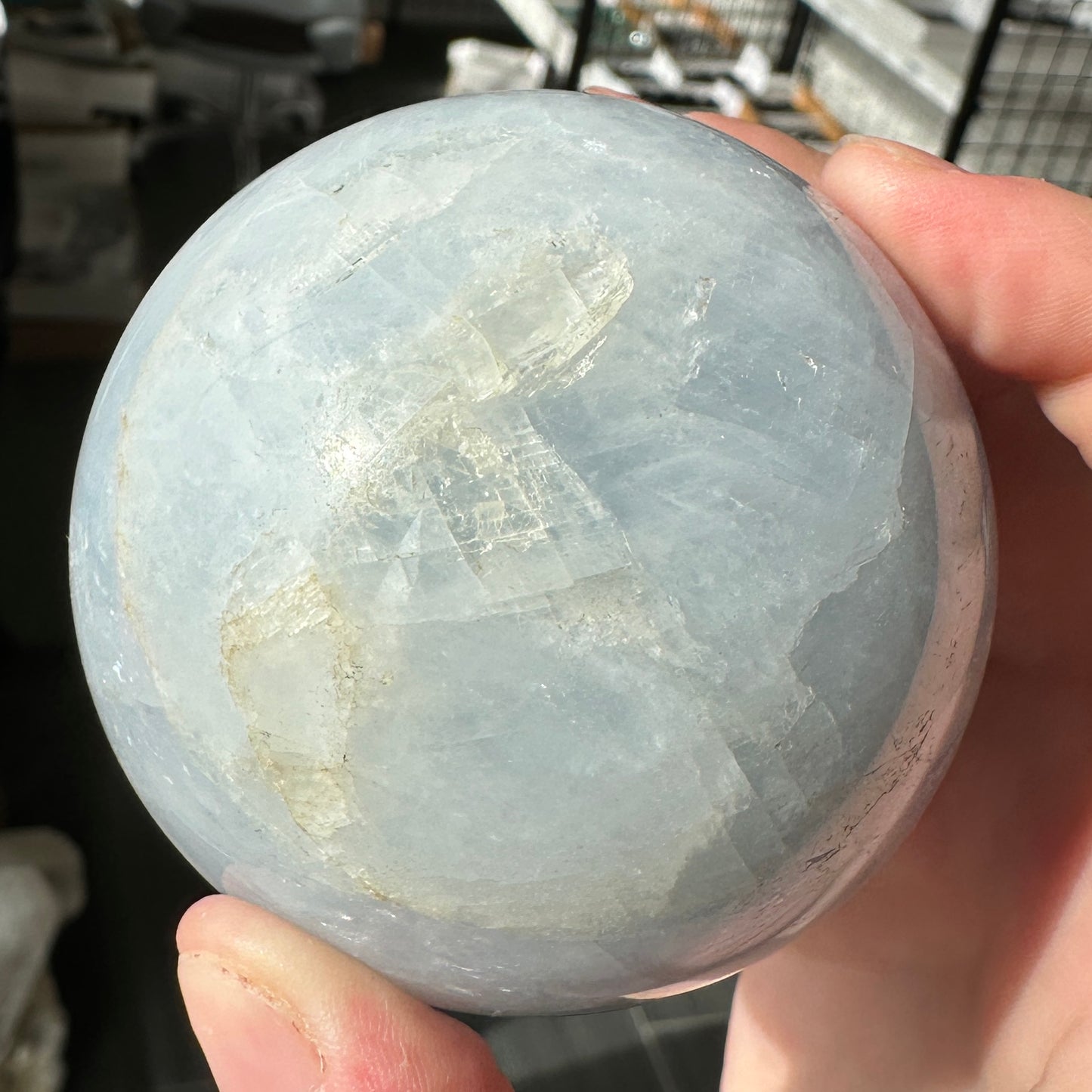 Angelic 6.70cm Blue Calcite Sphere from Brazil