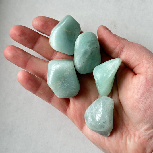 Medium Blue Tumbled Aquamarine from Brazil