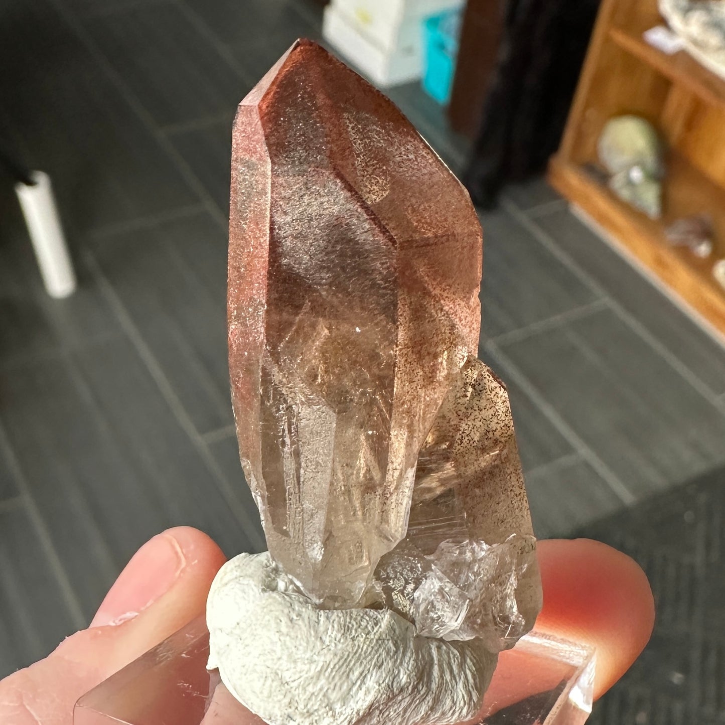 Miniature Sized Hematite Included Quartz from Orange River, South Africa