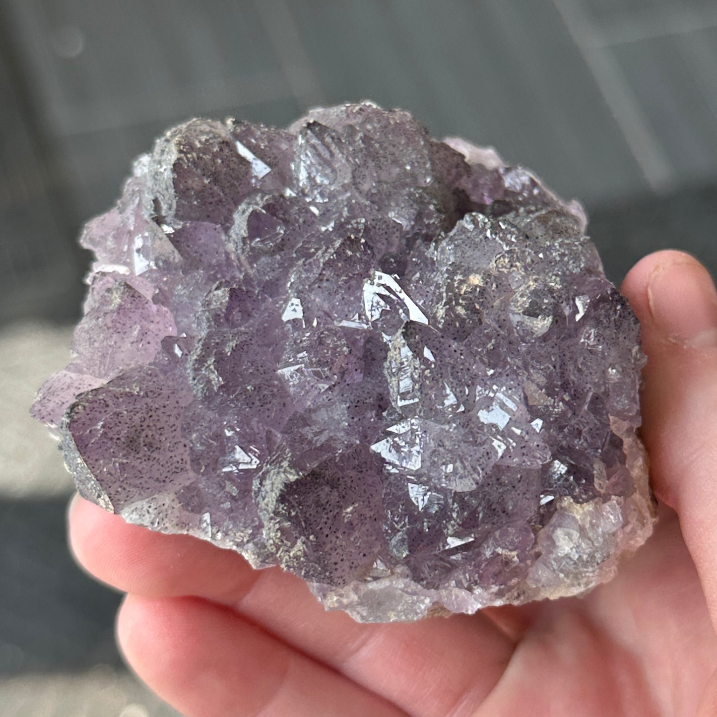 NEW FIND Amethyst on Fluorite with Pyrite from Nigeria