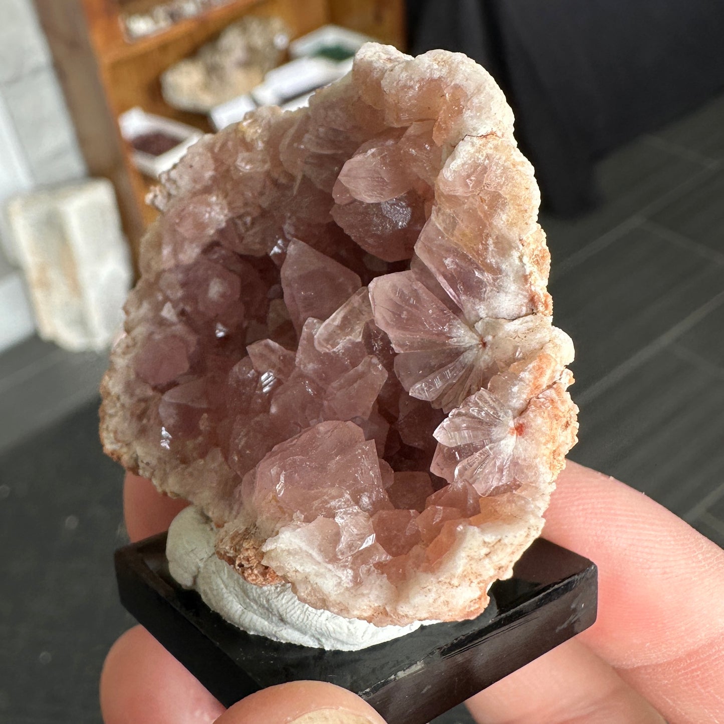 Miniature Sized Pink Amethyst Geode from El Choique mine, Argentina