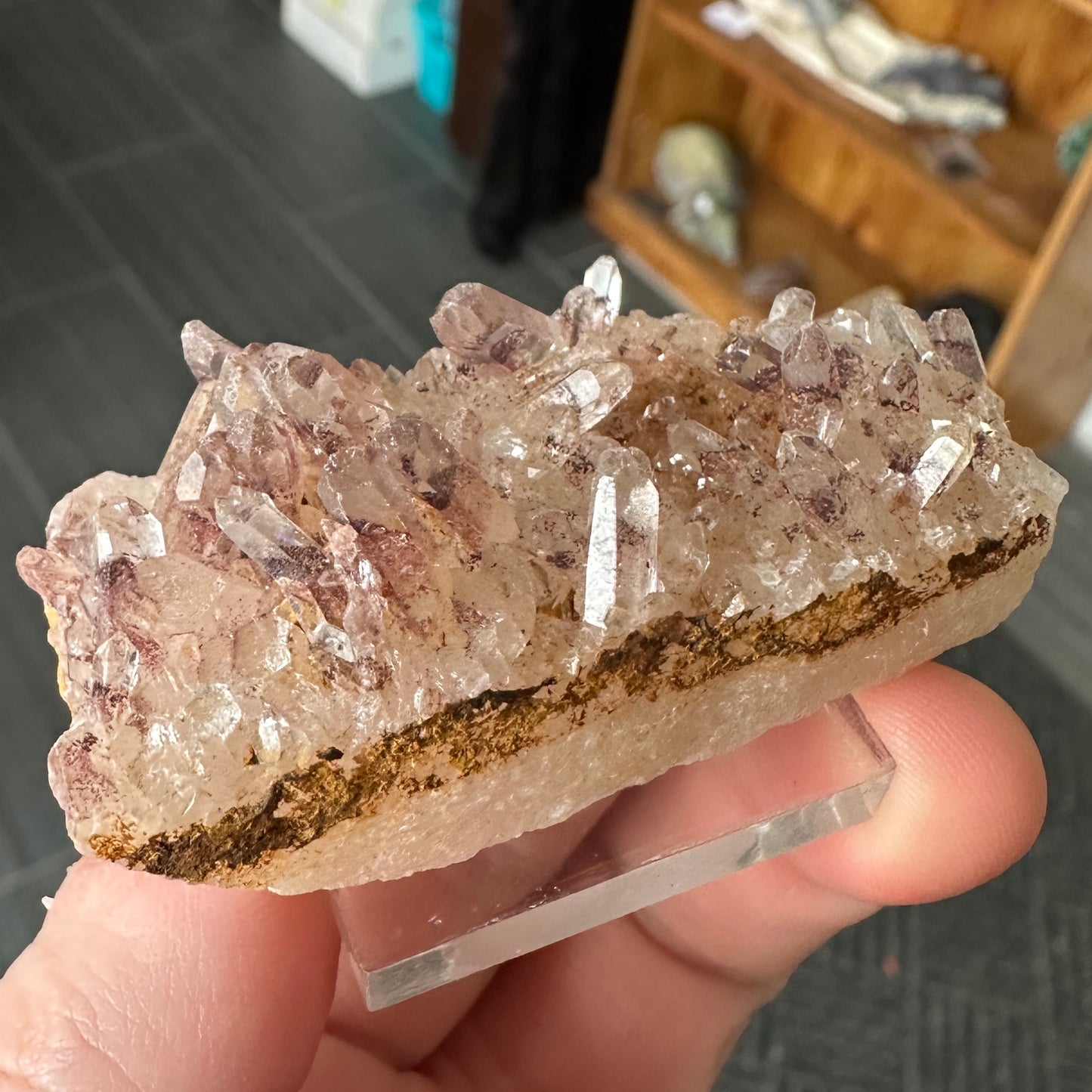Miniature Sized Hematite Included Quartz from Orange River, South Africa