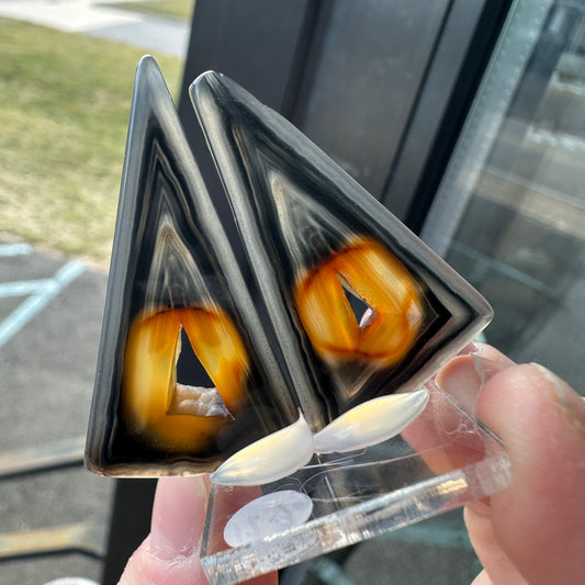 12.9g Ultra Rare Polyhedral Agate Pair From Brazil