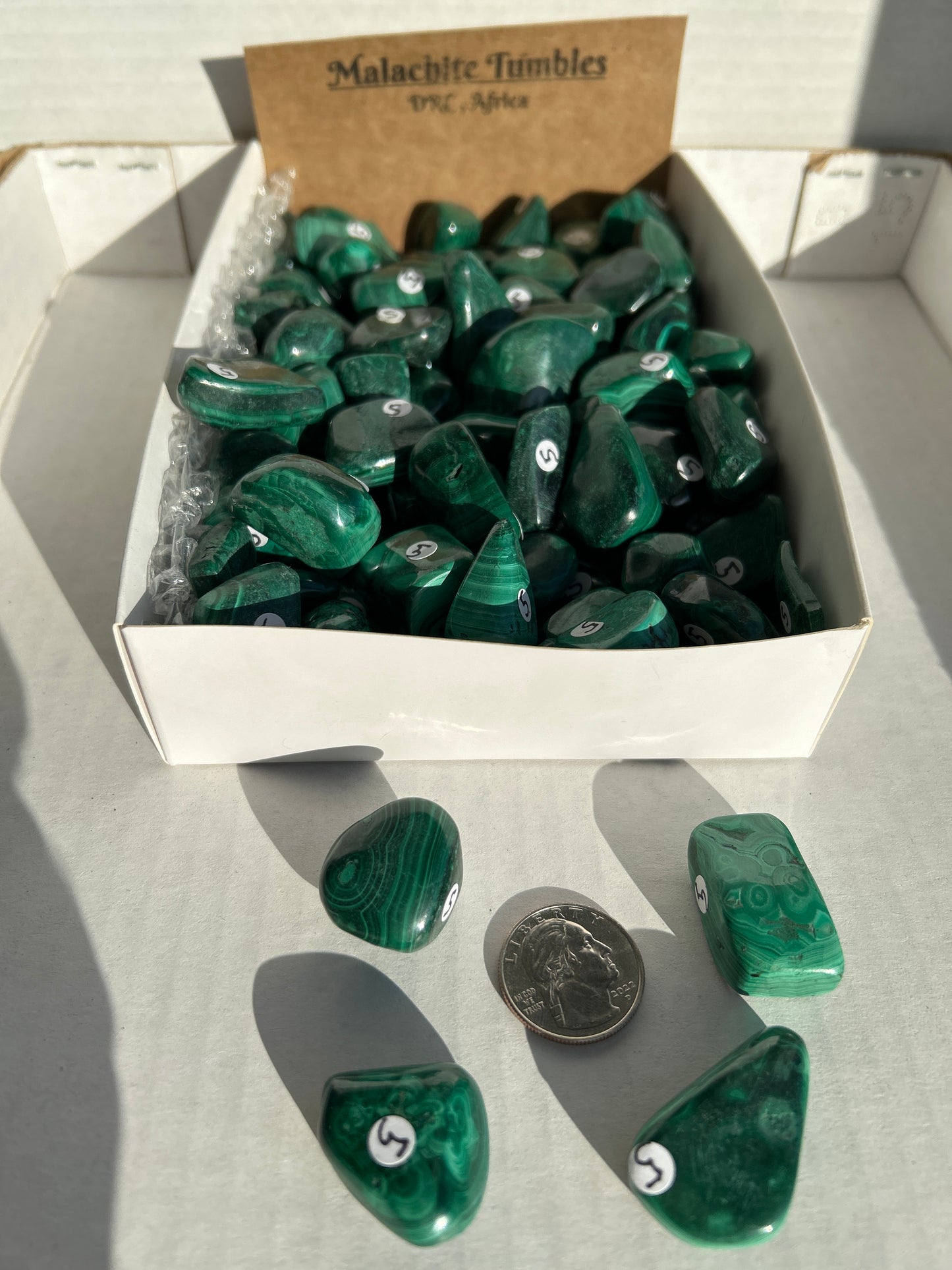 Natural Malachite Tumbled Stone from DR Congo