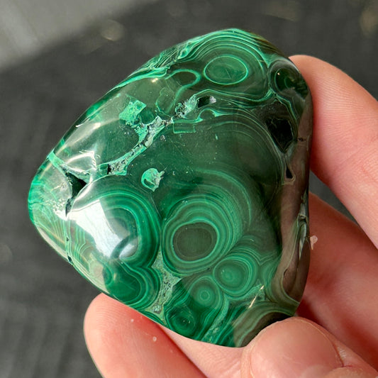87g Polished Malachite Freeform from DR Congo
