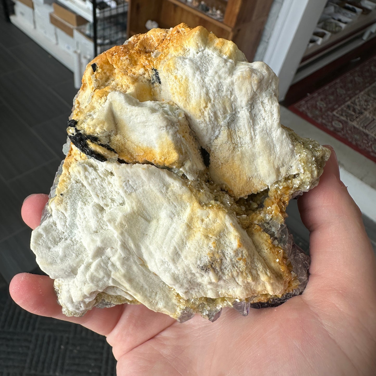 Fluorite and UV Reactive Hyalite Opal from Erongo, Namibia