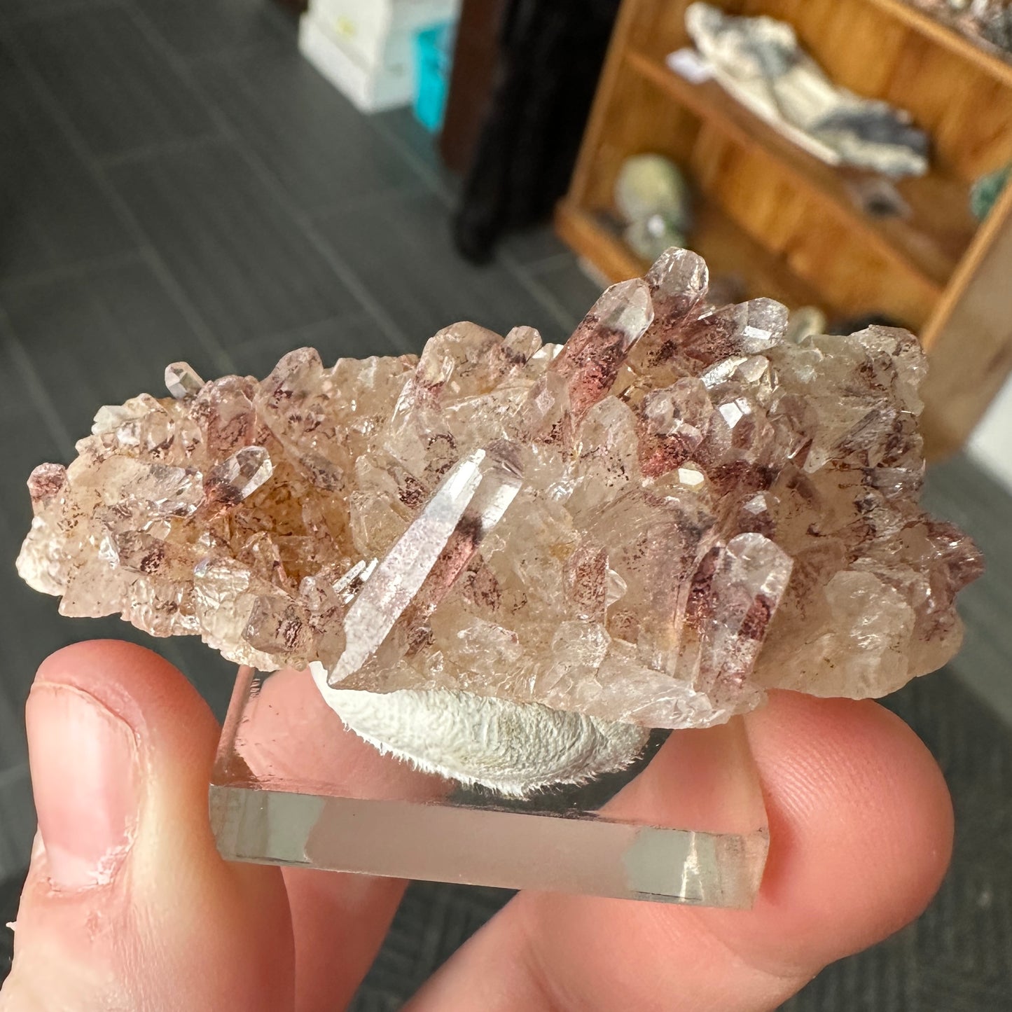 Miniature Sized Hematite Included Quartz from Orange River, South Africa