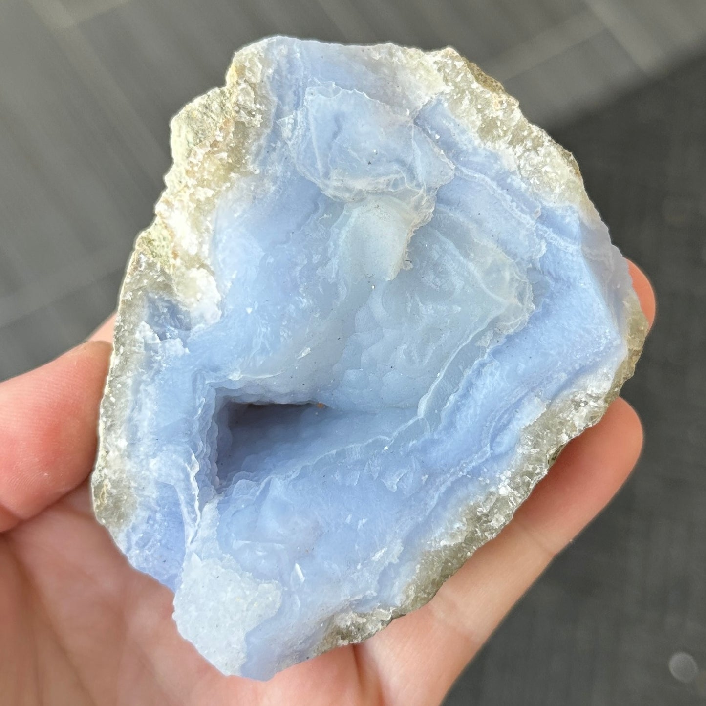 Gem Blue Lace Agate Chalcedony From Malawi