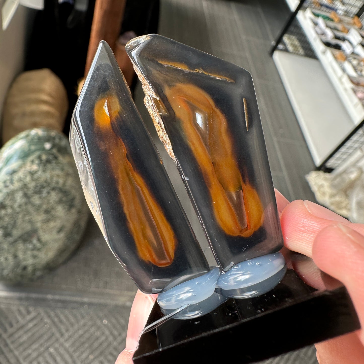 21g Ultra Rare Polyhedral Agate Pair From Brazil