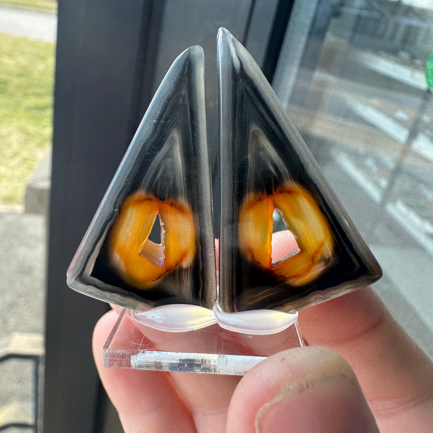 12.9g Ultra Rare Polyhedral Agate Pair From Brazil