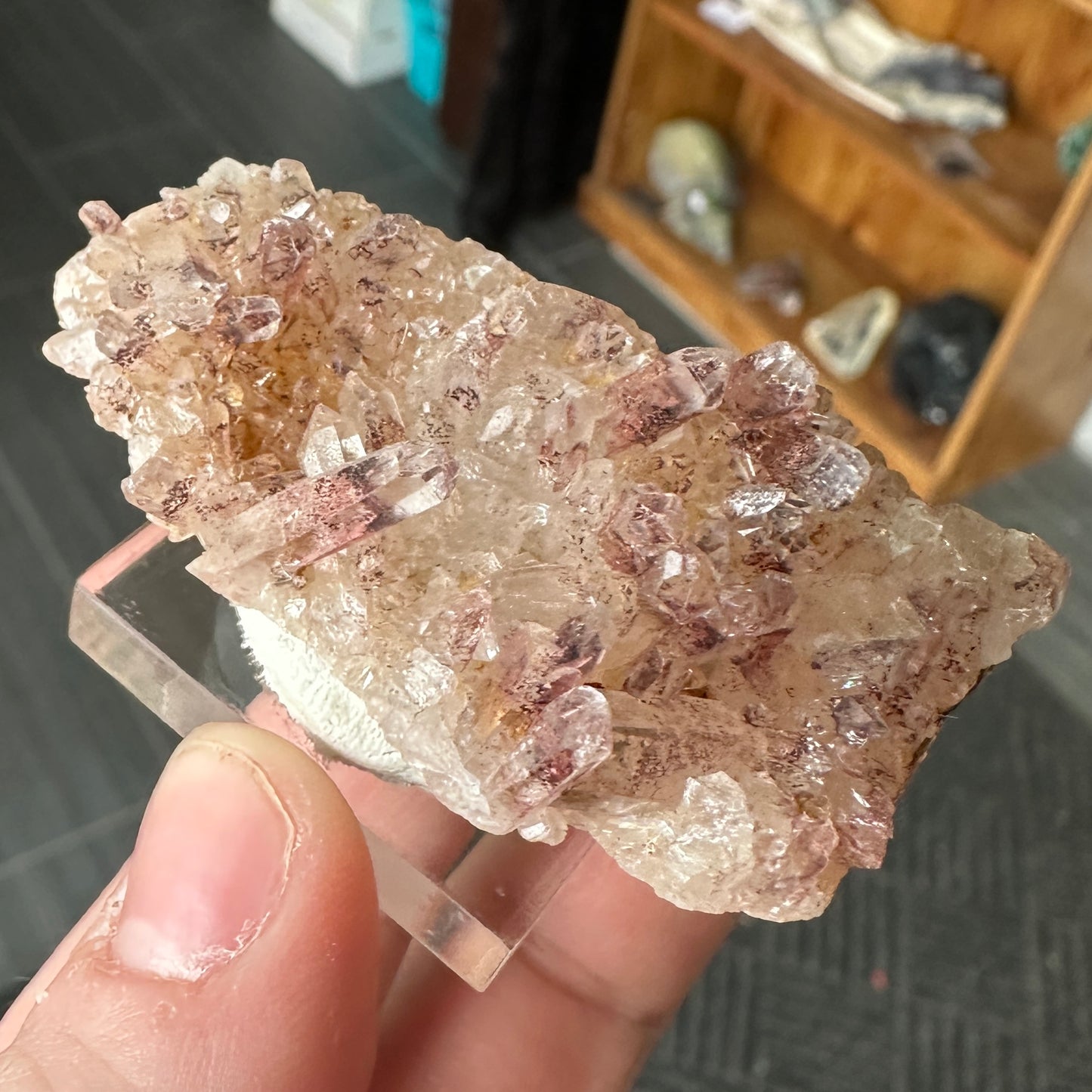 Miniature Sized Hematite Included Quartz from Orange River, South Africa